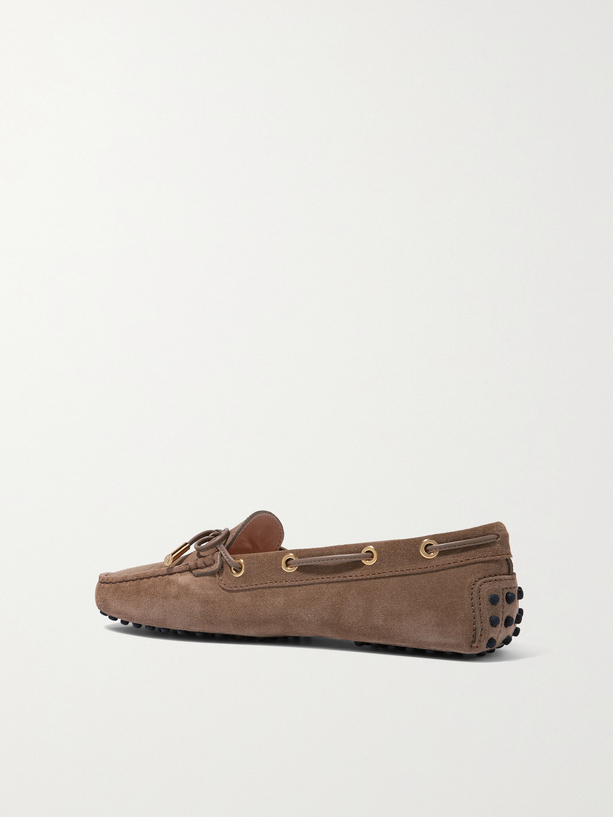 Shop Tod's Gommino Suede Loafers In Beige