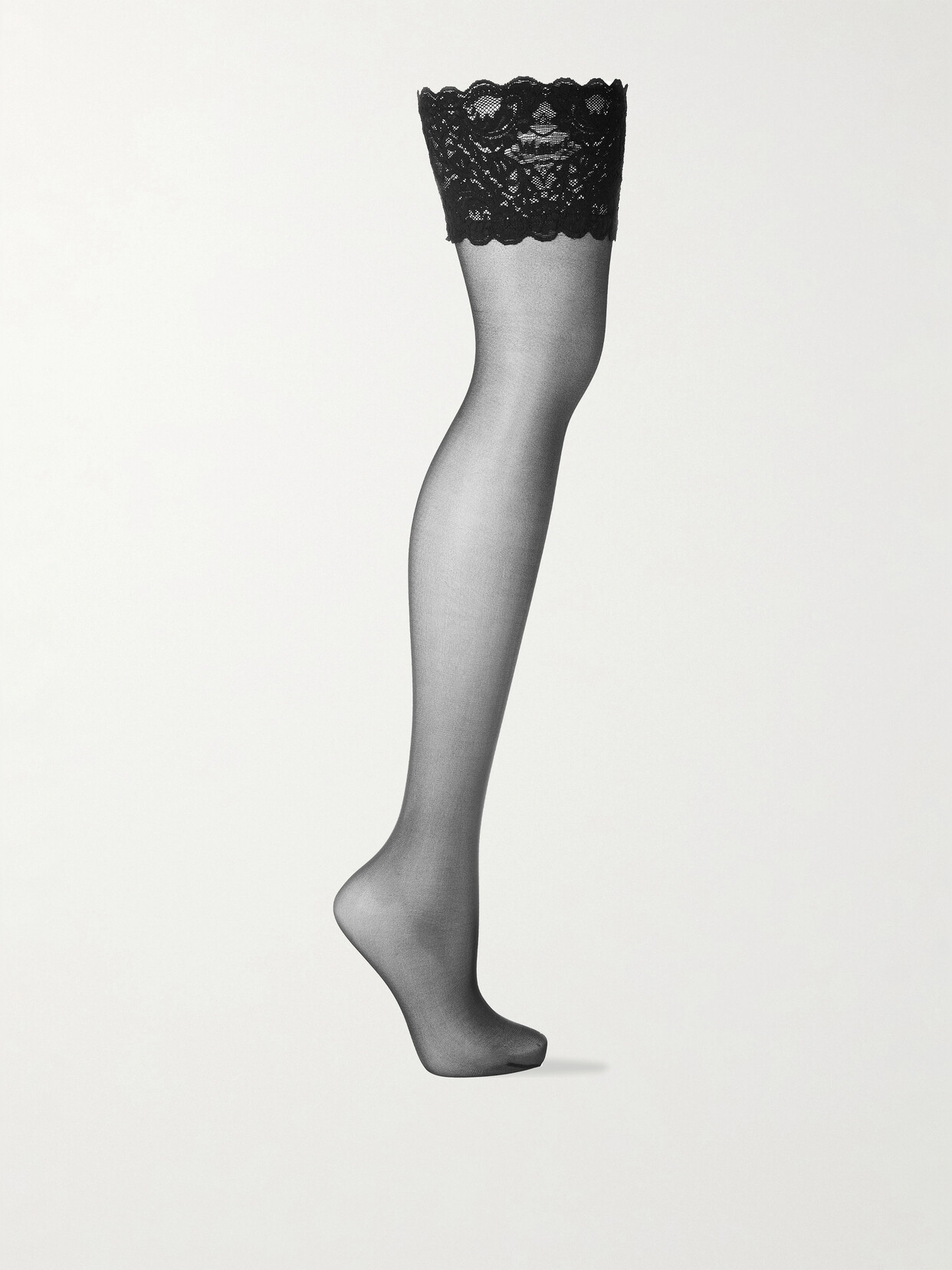 Wolford Satin Touch 20 Denier Stay-up Stockings In Black