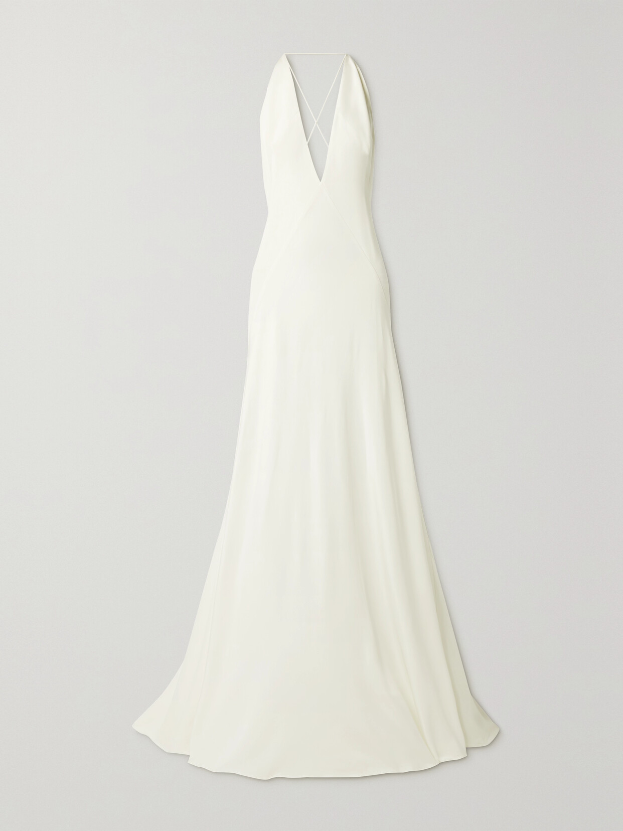 Michael Lo Sordo Alexandra Silk Crepe De Chine Gown In Ivory