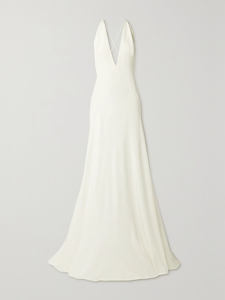 michael lo sordo silk crepe de chine gown