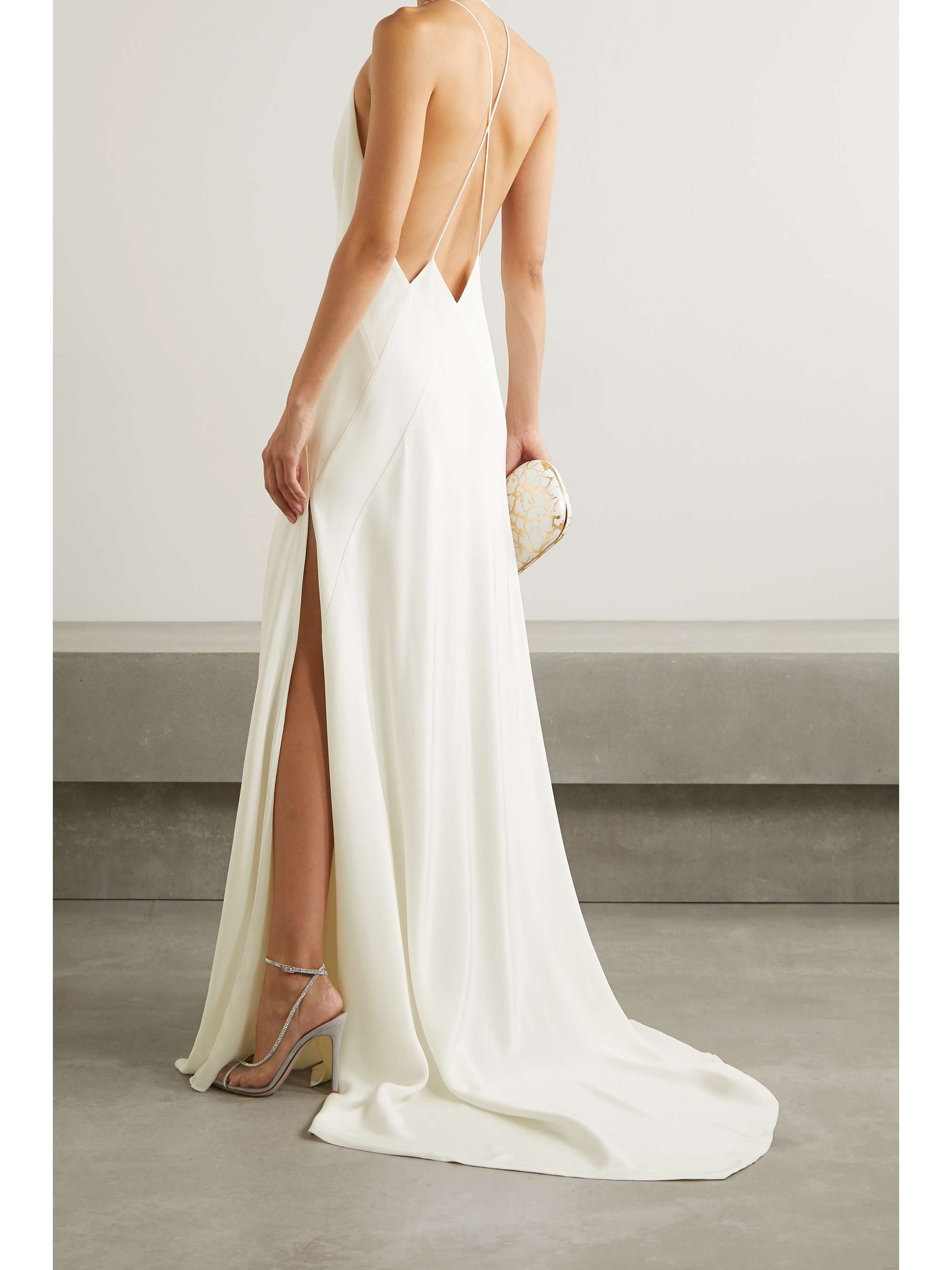 MICHAEL LO SORDO Paloma silk-satin halterneck gown
