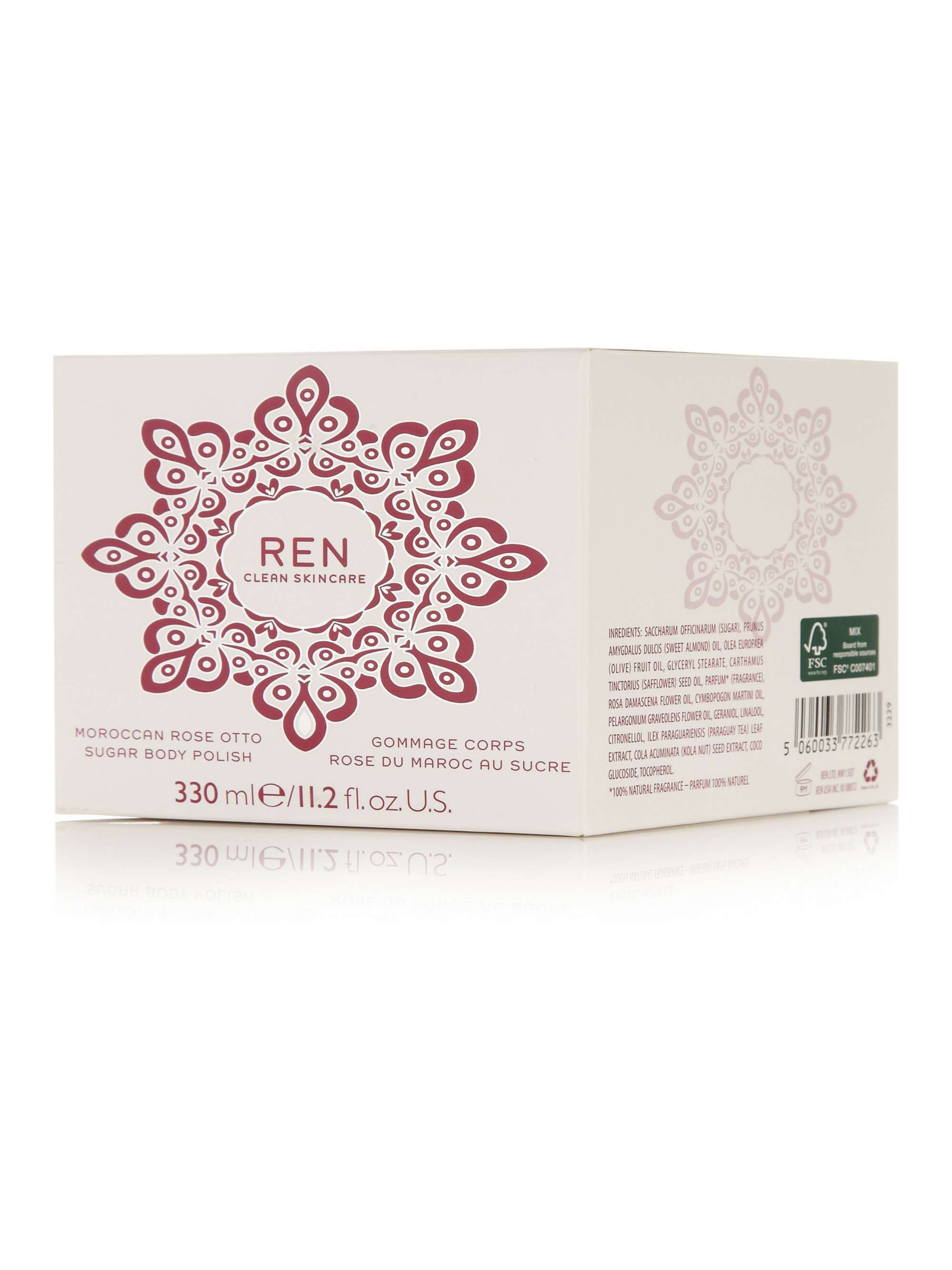 REN CLEAN SKINCARE 【NET SUSTAIN】摩洛哥奥图玫瑰蔗糖身体磨砂膏，330ml