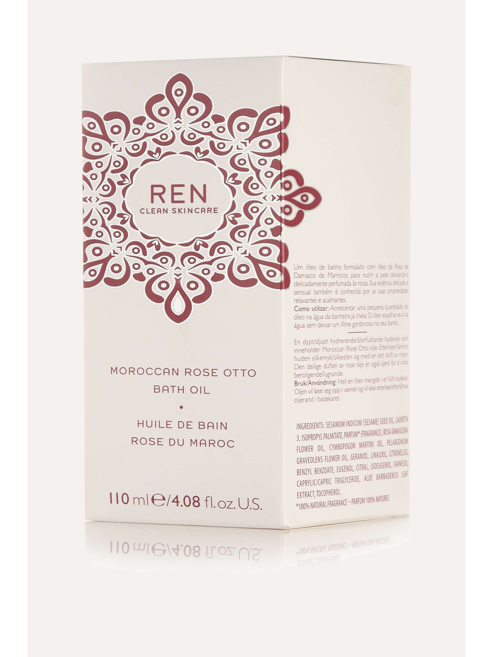 REN CLEAN SKINCARE + NET SUSTAIN Moroccan Rose Otto Bath Oil, 110ml