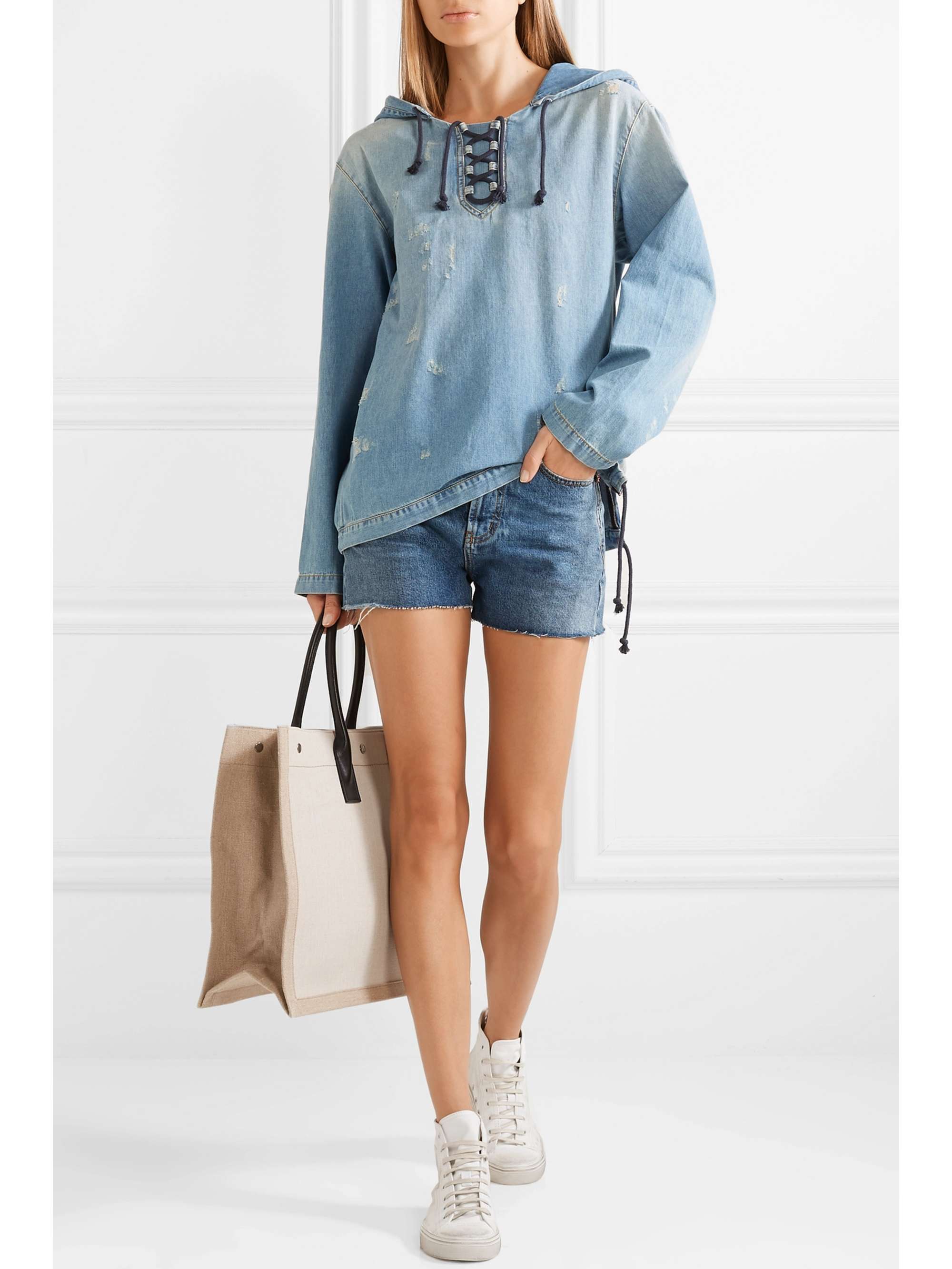 Saint laurent hotsell denim hoodie