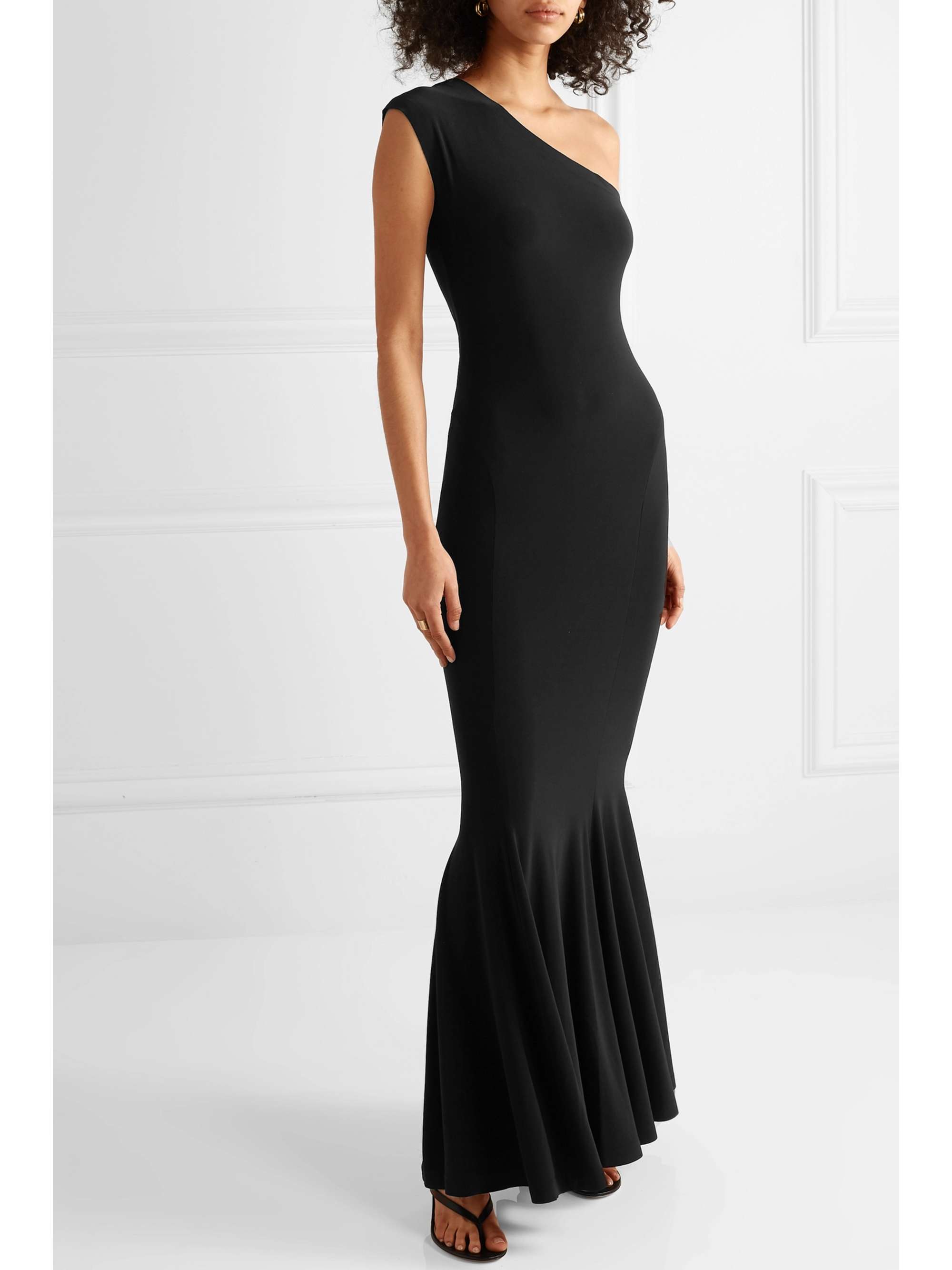NORMA KAMALI One-shoulder stretch-jersey gown