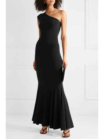 Norma Kamali One-shoulder stretch-jersey gown