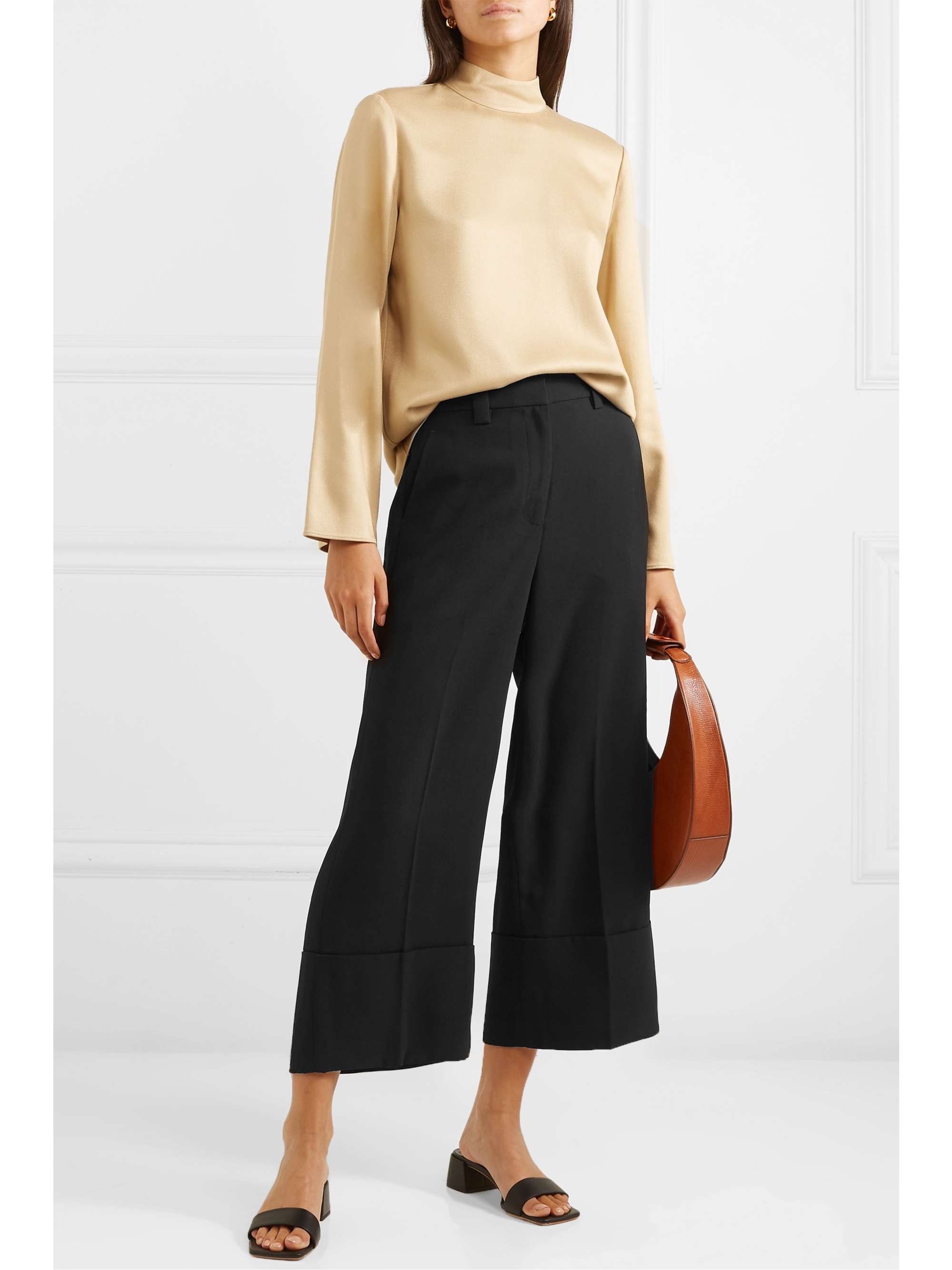 J.CREW Valentin cropped crepe wide-leg pants