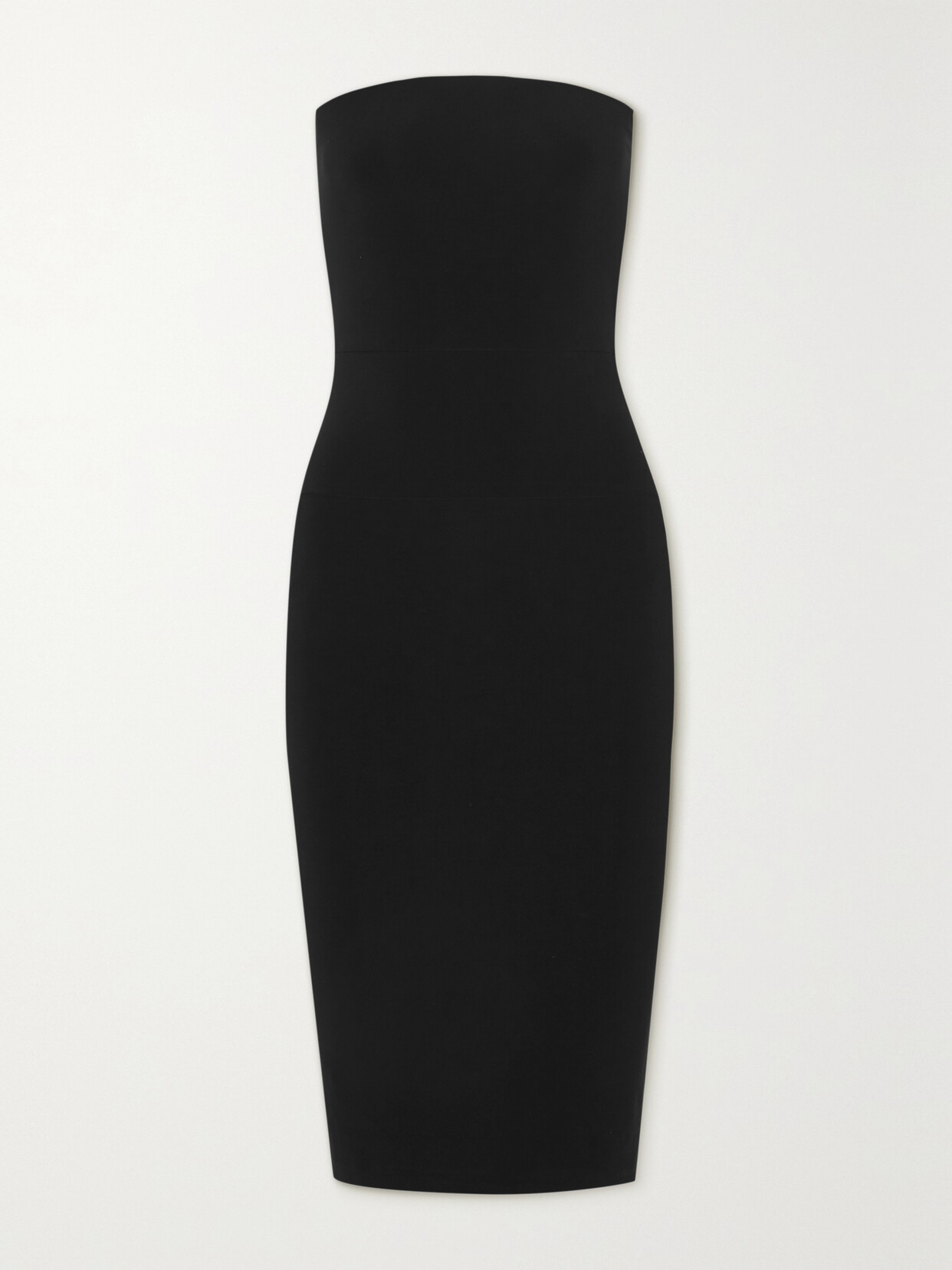 Shop Norma Kamali Strapless Stretch-jersey Dress In Black