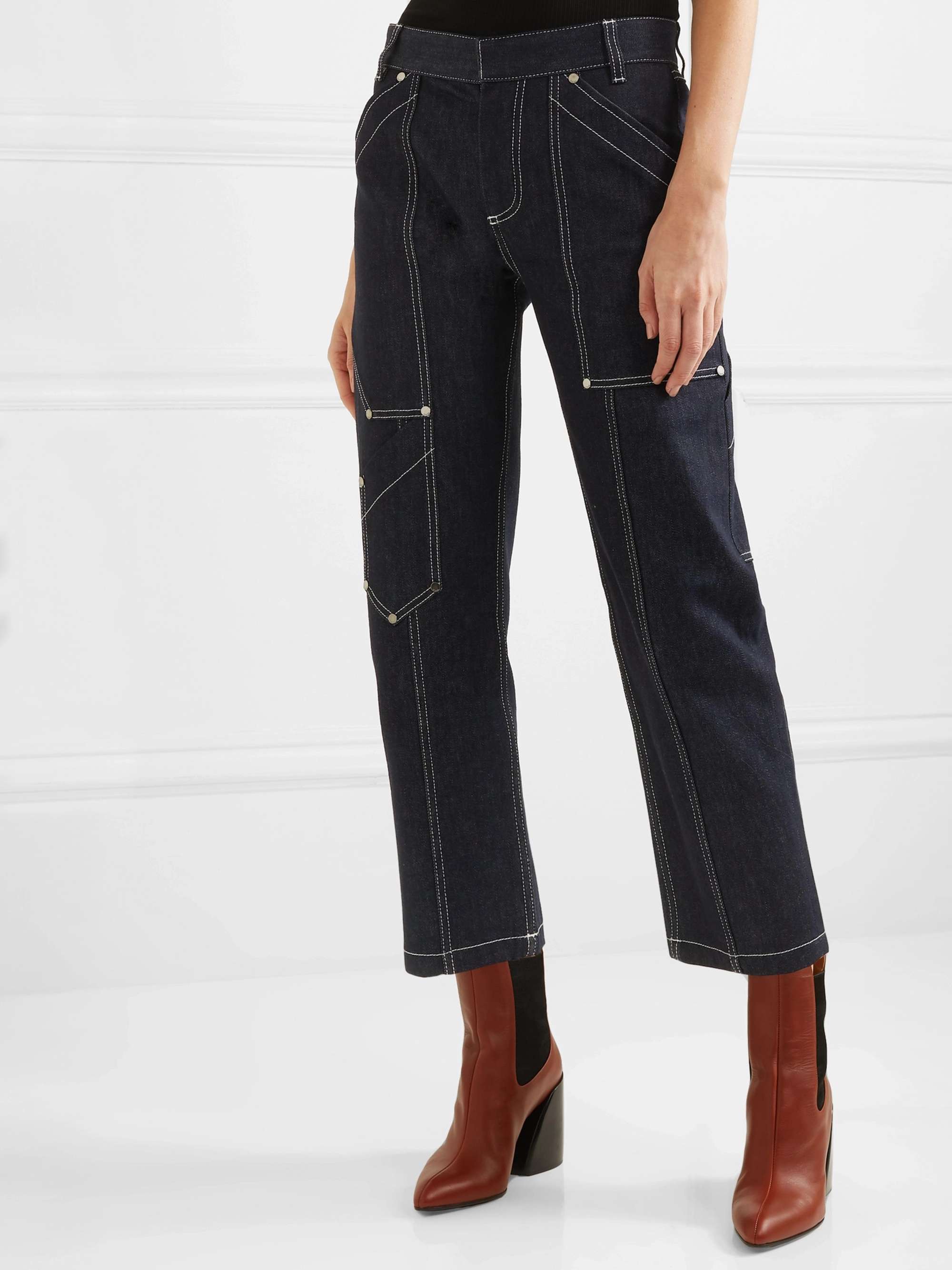CHLOÉ Cropped high-rise straight-leg jeans