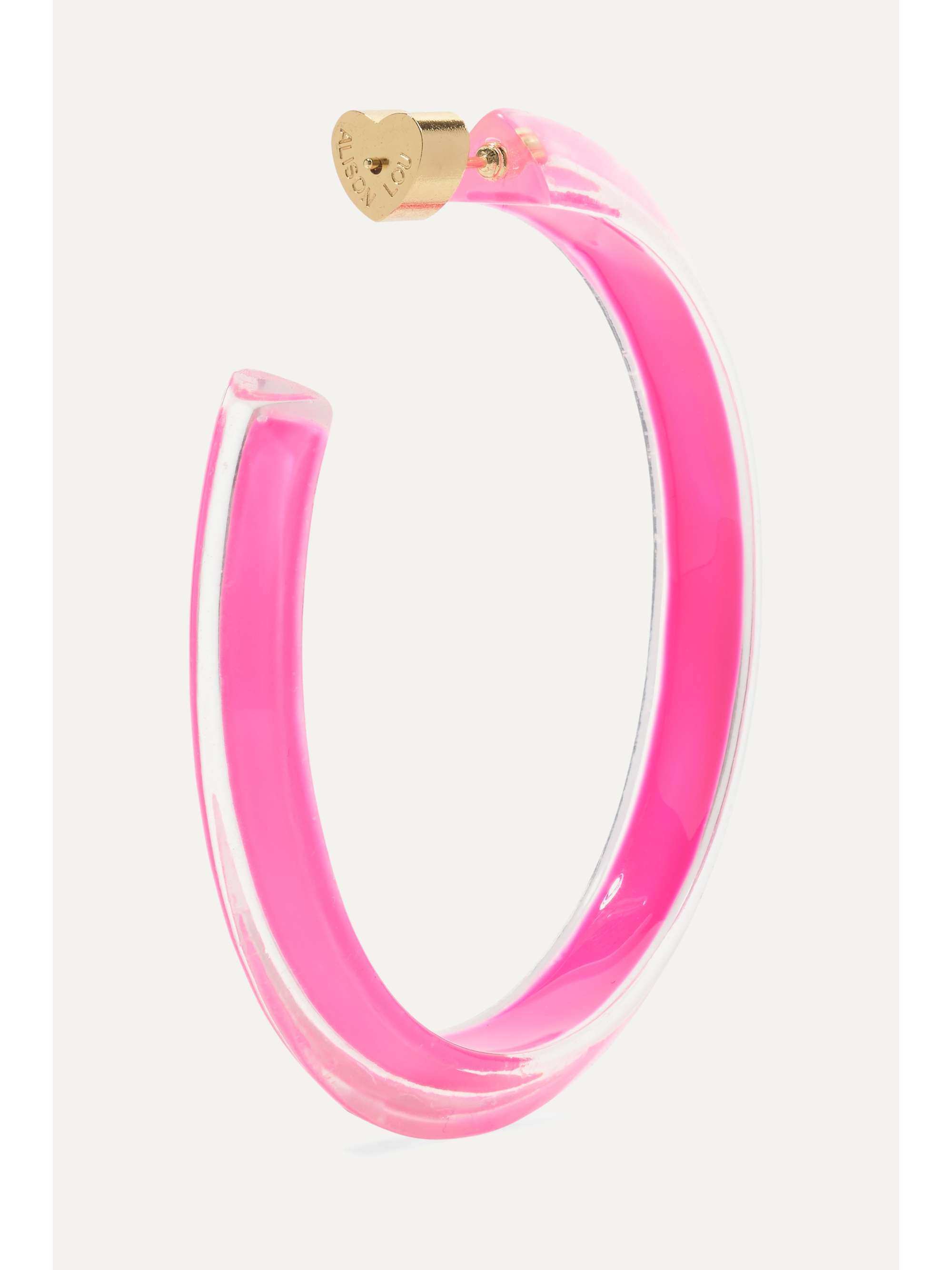 ALISON LOU Medium Jelly Lucite and enamel hoop earrings