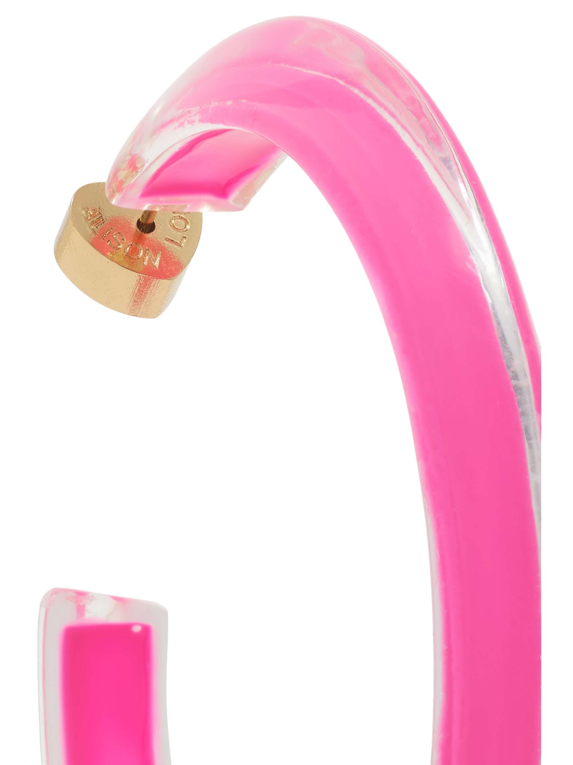 ALISON LOU Medium Jelly Lucite and enamel hoop earrings