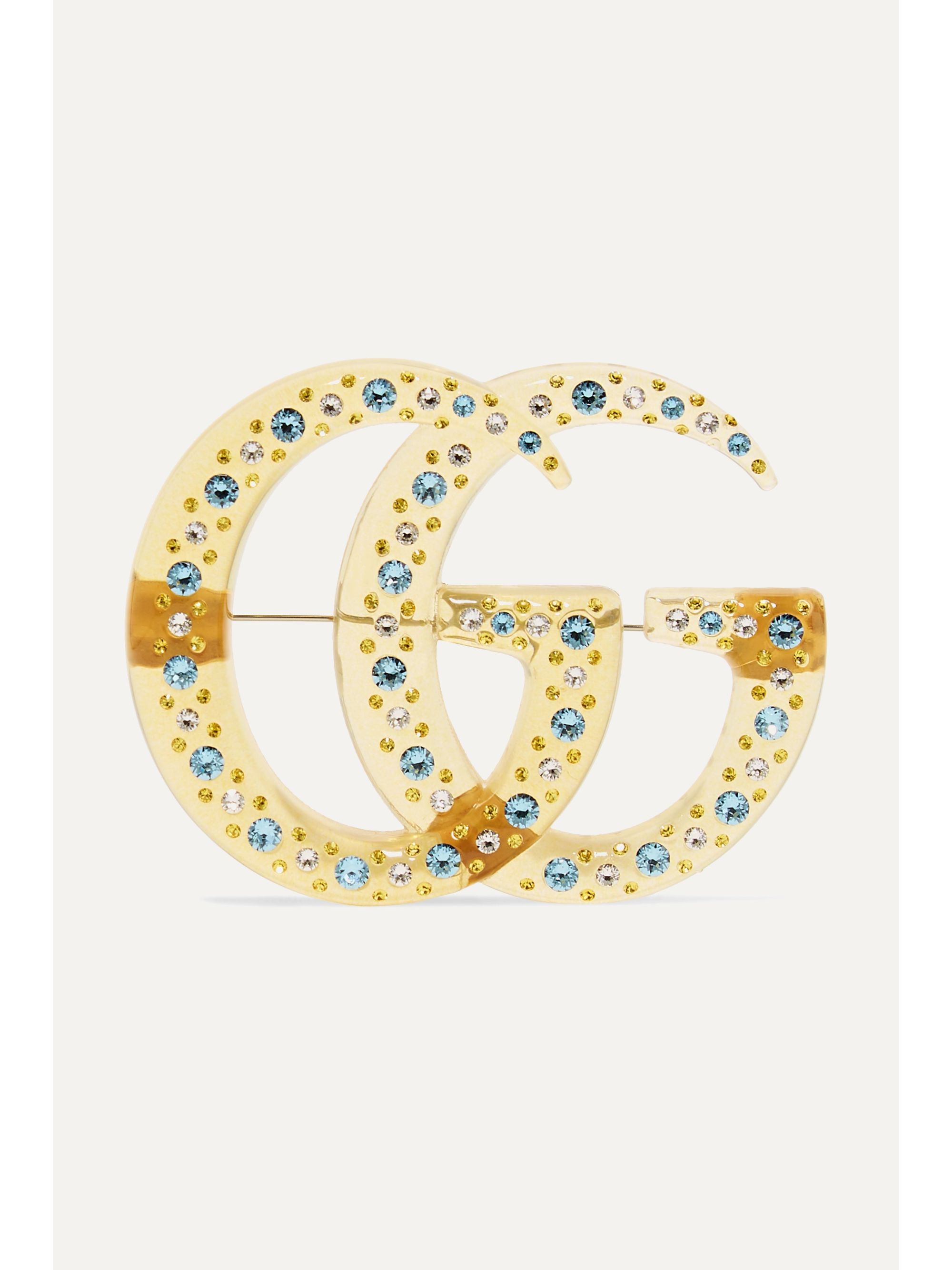 gucci crystal brooch
