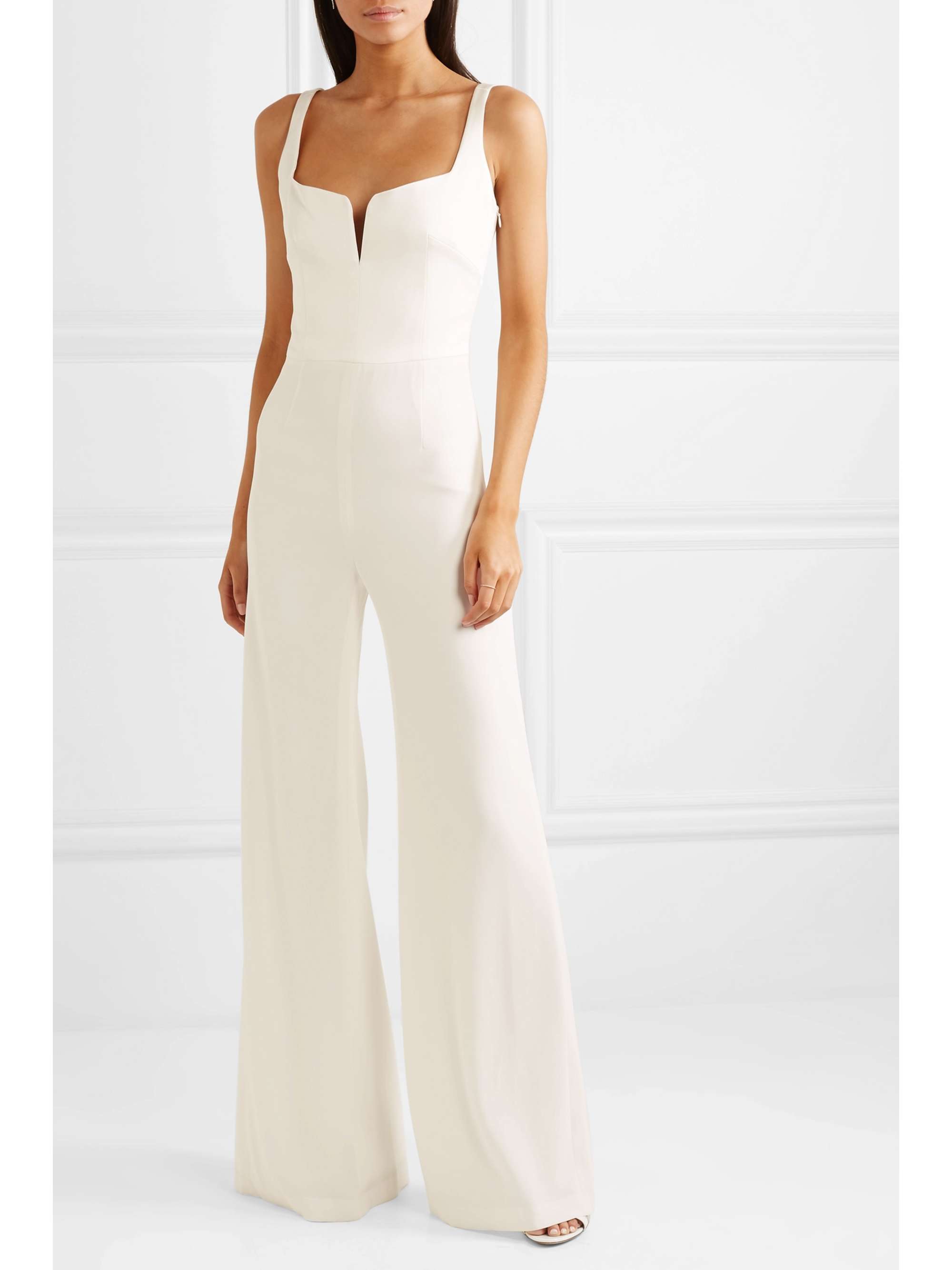 GALVAN Paneled crepe jumpsuit