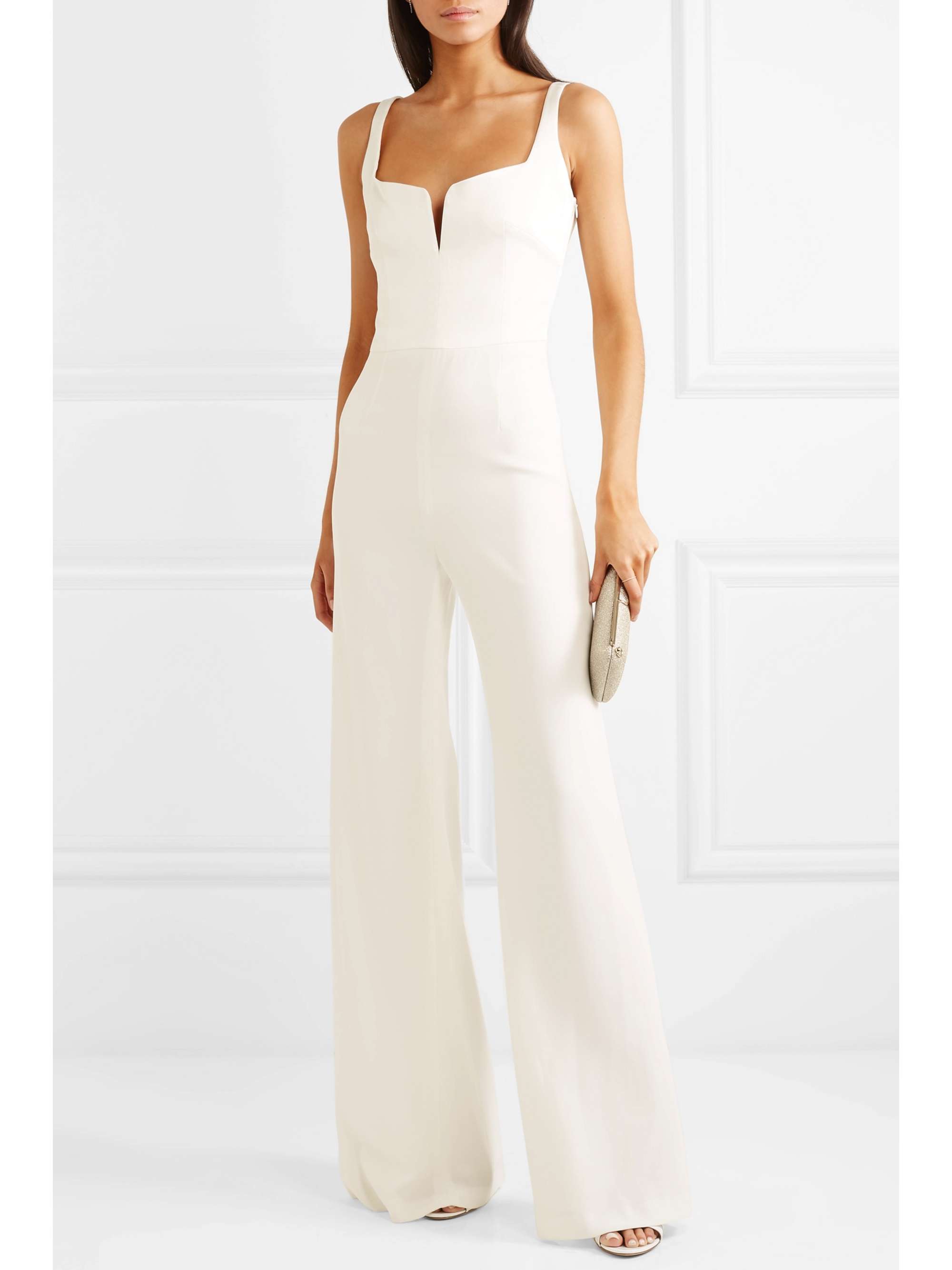 GALVAN Paneled crepe jumpsuit