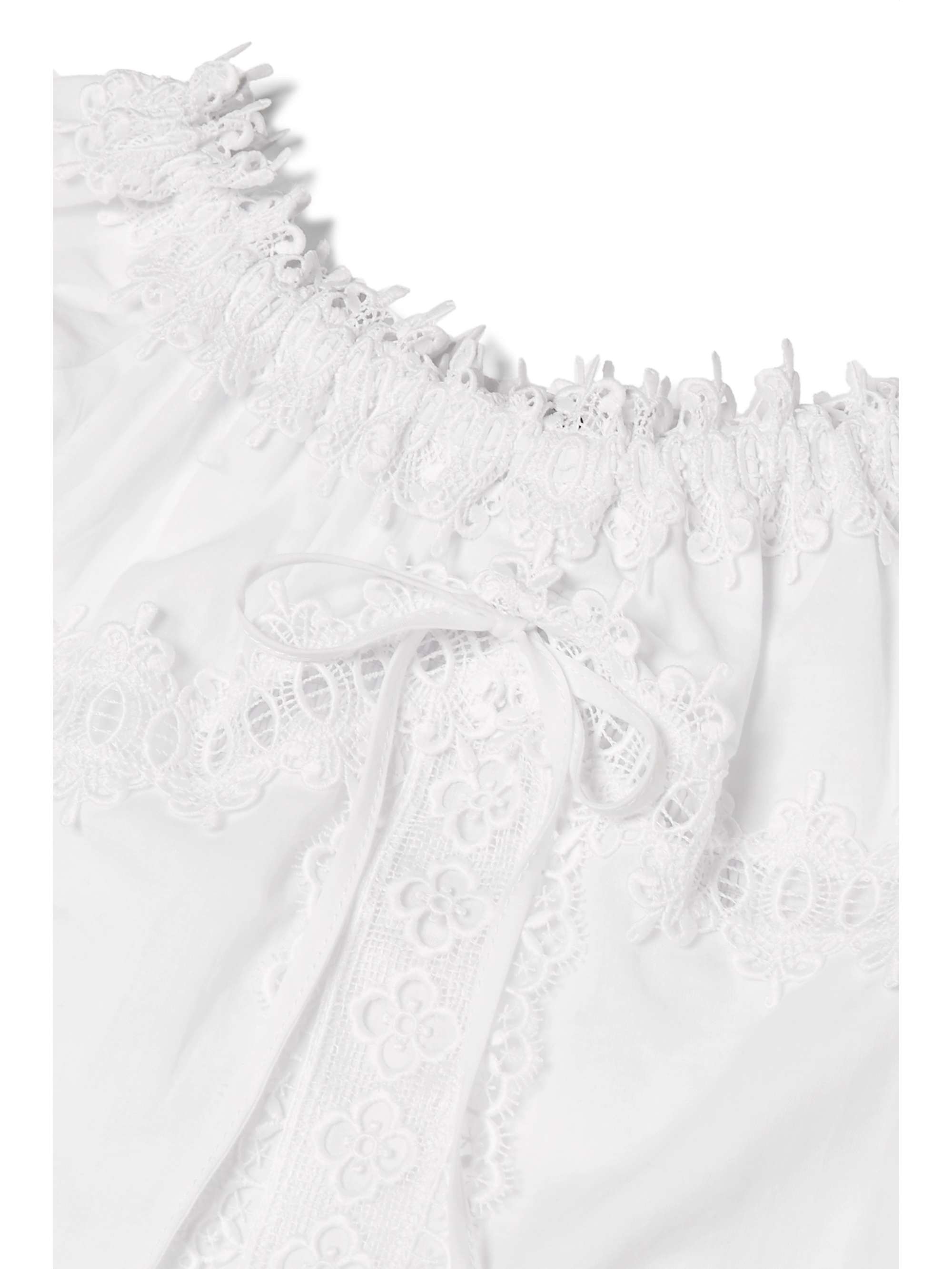 CHARO RUIZ KIDS Campana off-the-shoulder crocheted lace-paneled cotton-blend dress