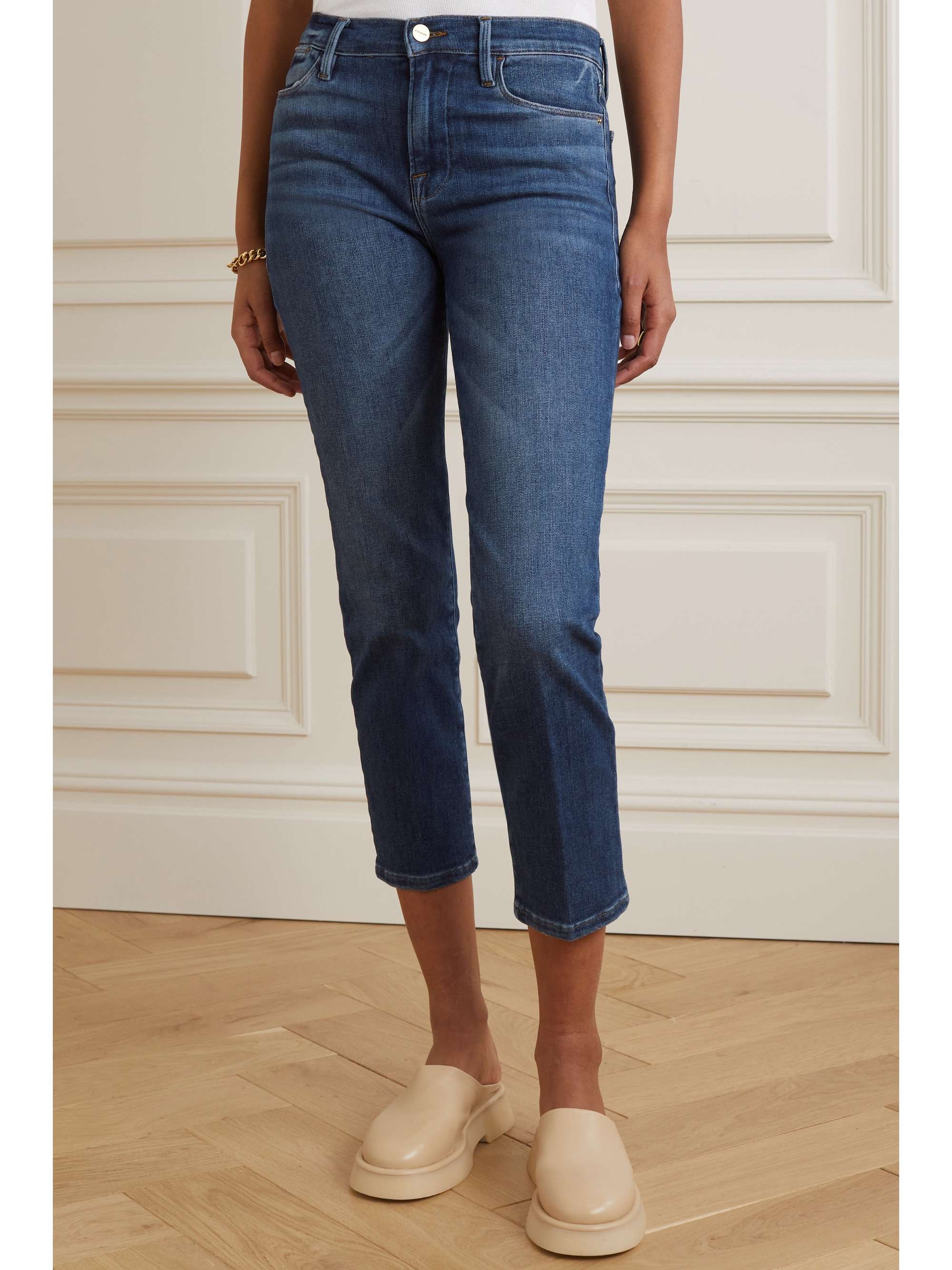 FRAME Le High cropped straightleg jeans NETAPORTER
