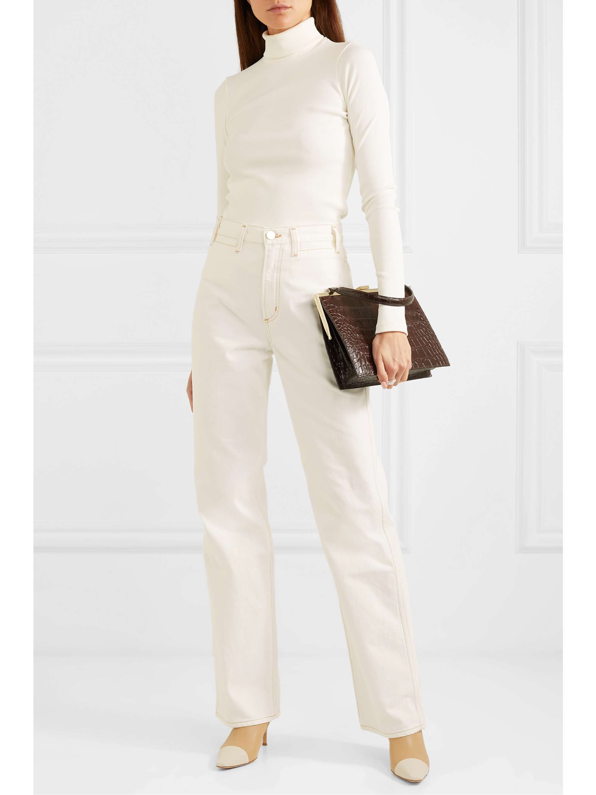 GOLDSIGN High-rise wide-leg jeans