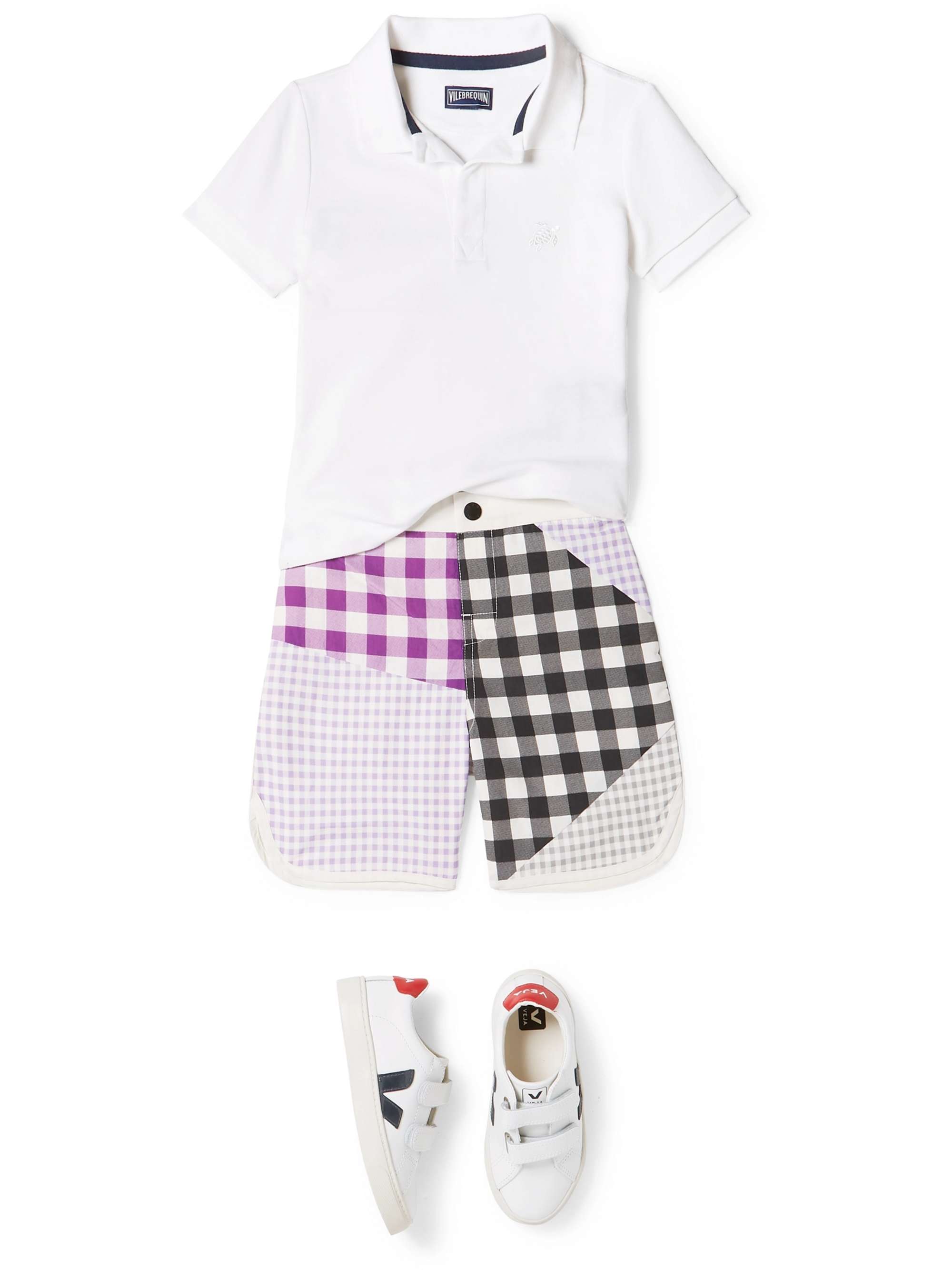 MARYSIA KIDS Bumby Hampton patchwork gingham swim shorts