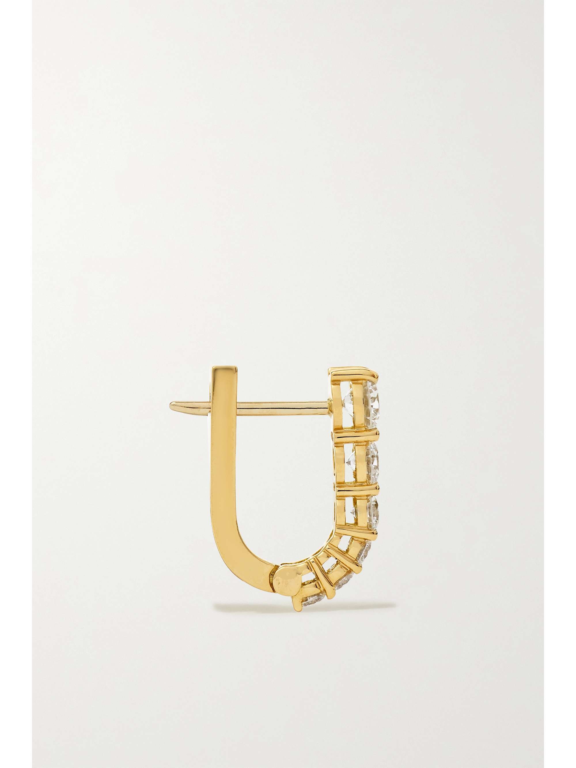 MELISSA KAYE Aria U Huggie 18-karat gold diamond earrings