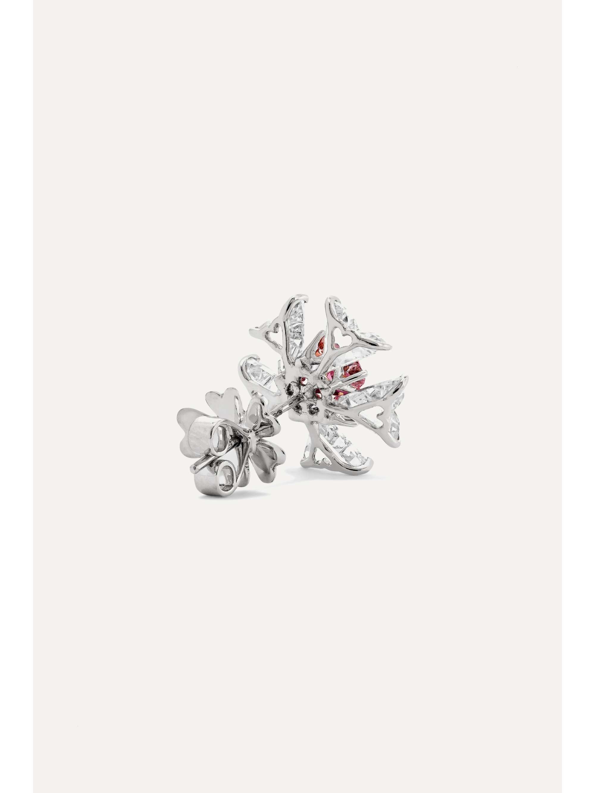 BINA GOENKA 18-karat white gold multi-stone earrings