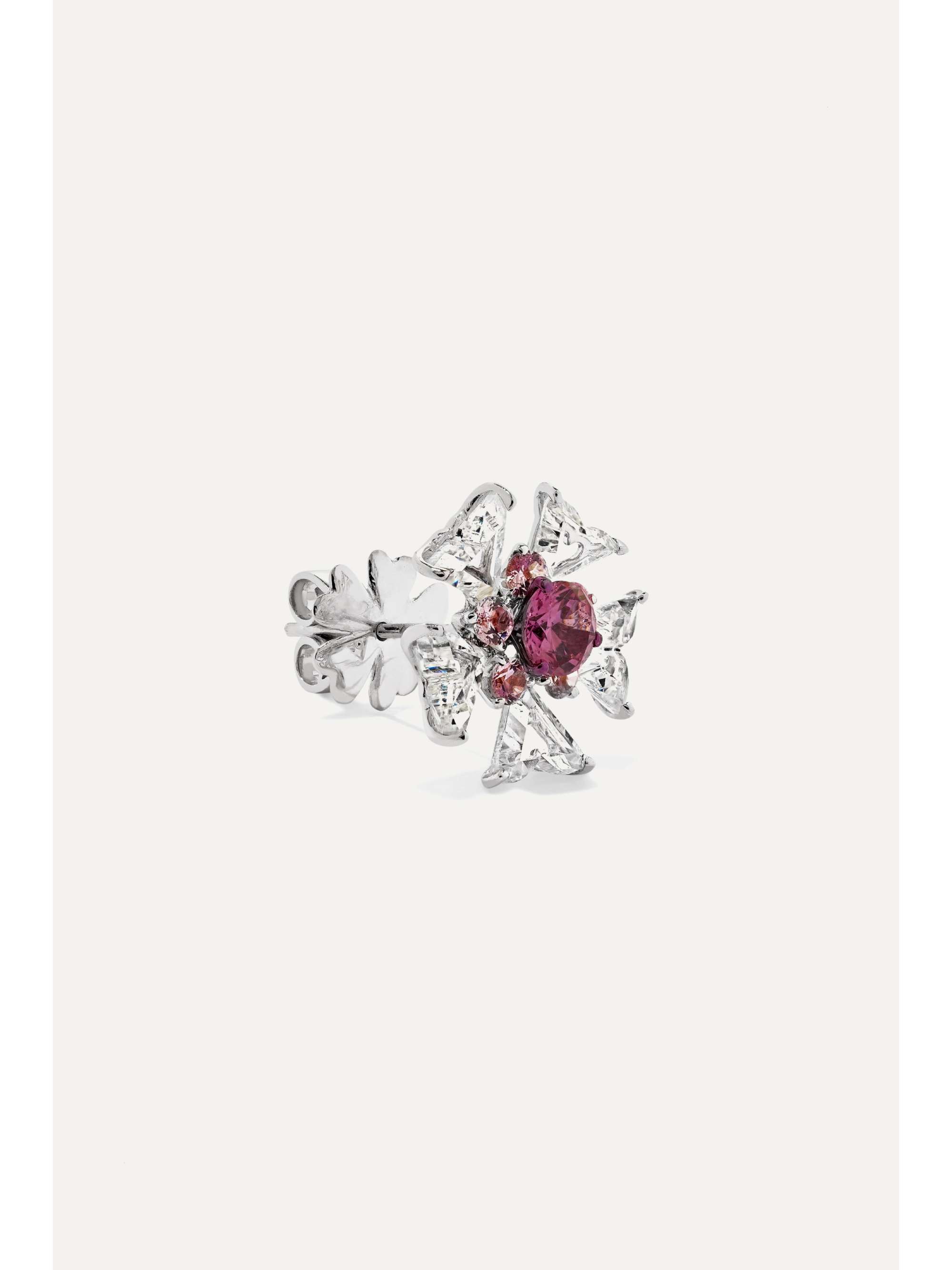 BINA GOENKA 18-karat white gold multi-stone earrings