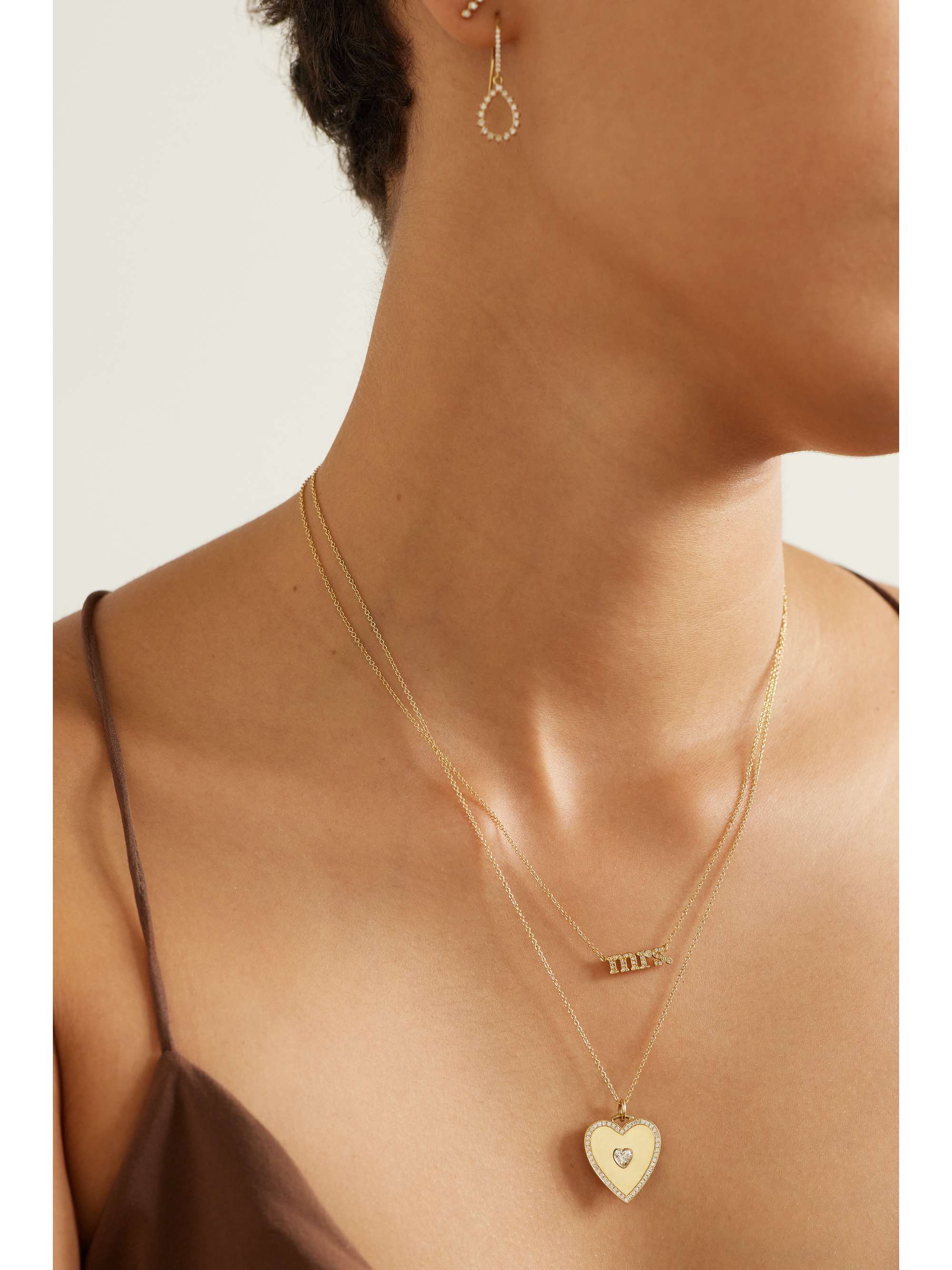 JENNIFER MEYER Mrs 18-karat gold diamond necklace