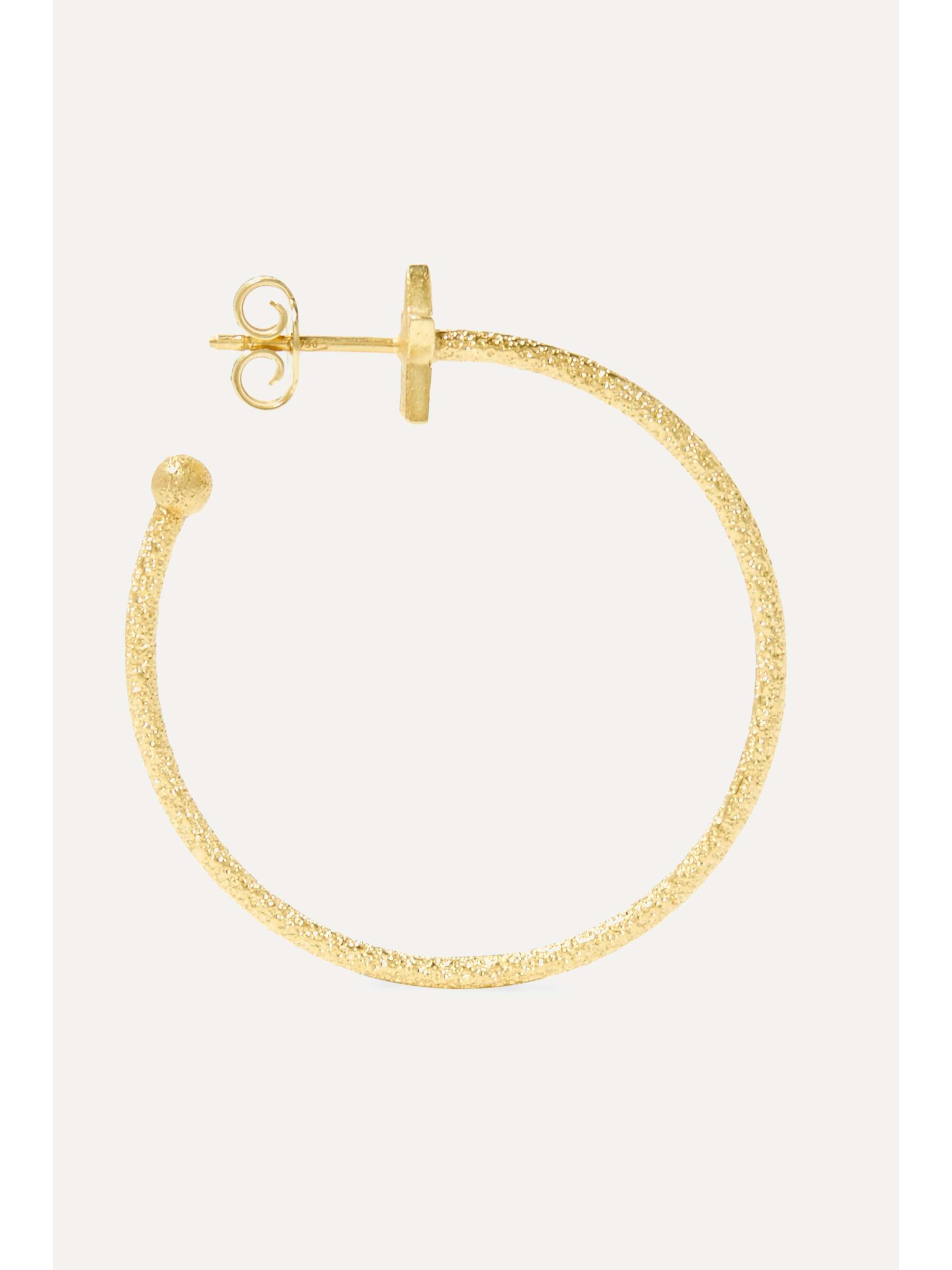 CAROLINA BUCCI Shooting Star 18-karat gold diamond hoop earrings