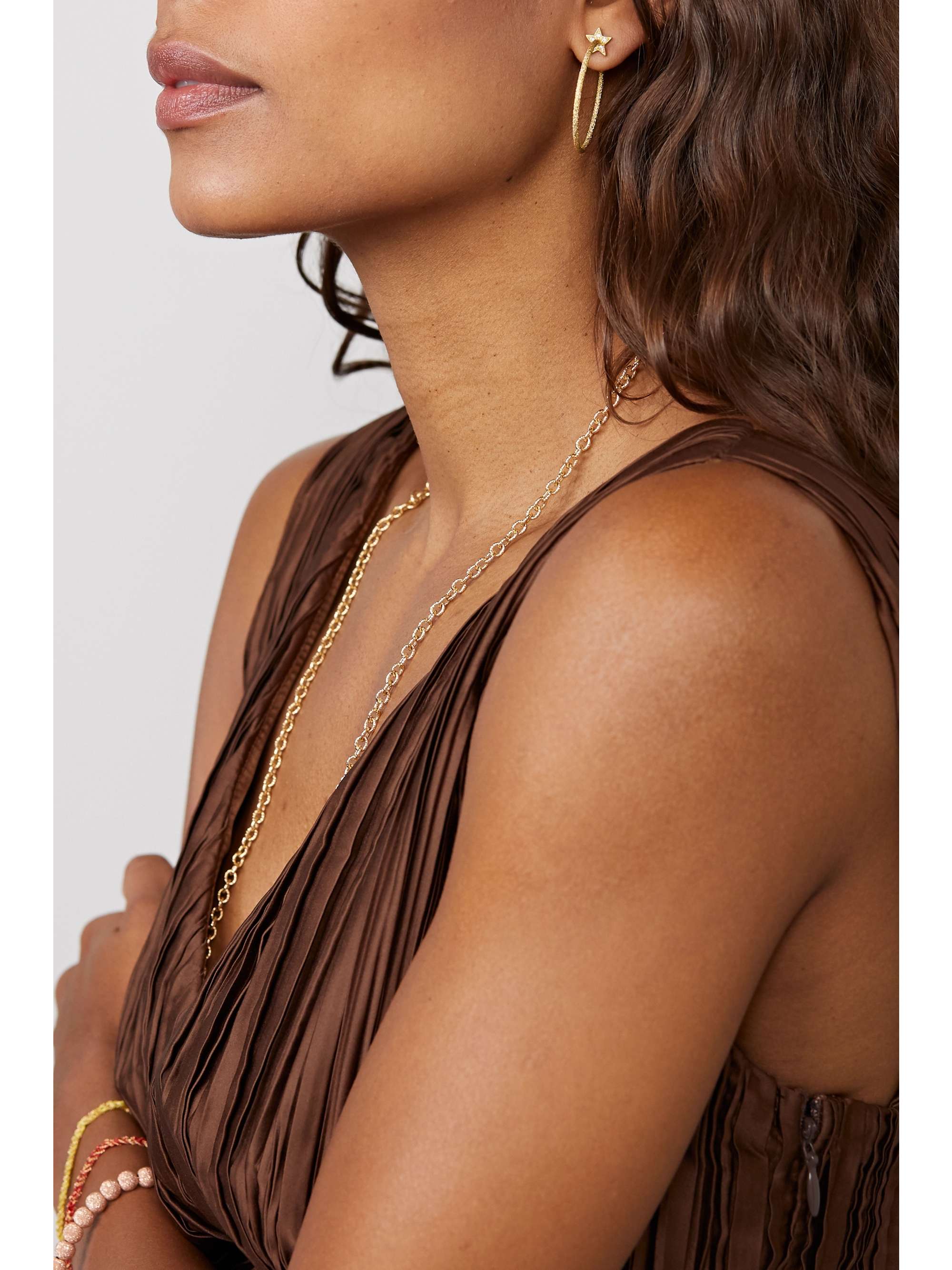 CAROLINA BUCCI Shooting Star 18-karat gold diamond hoop earrings