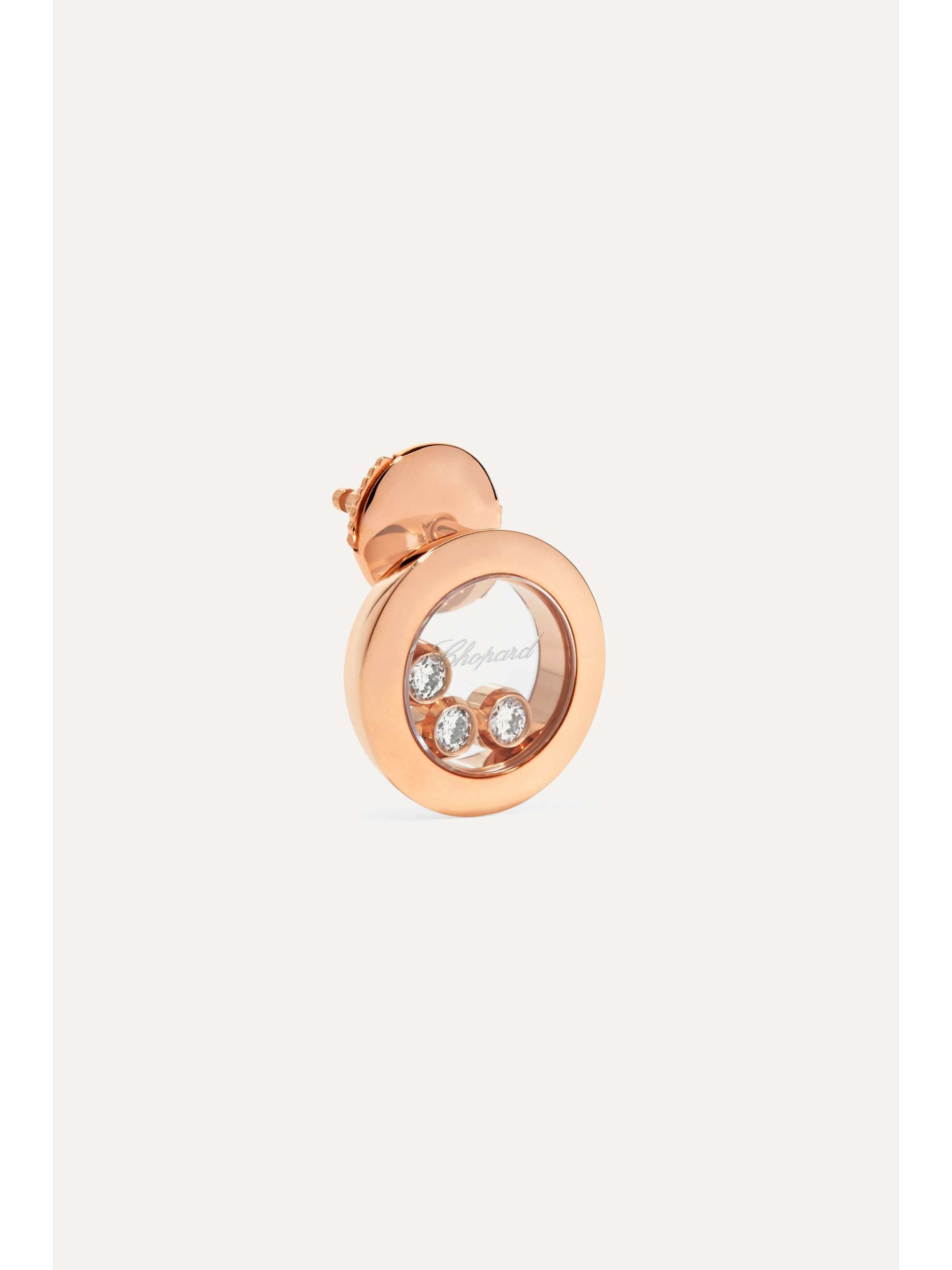 CHOPARD Happy Diamonds 18-karat rose gold diamond earrings