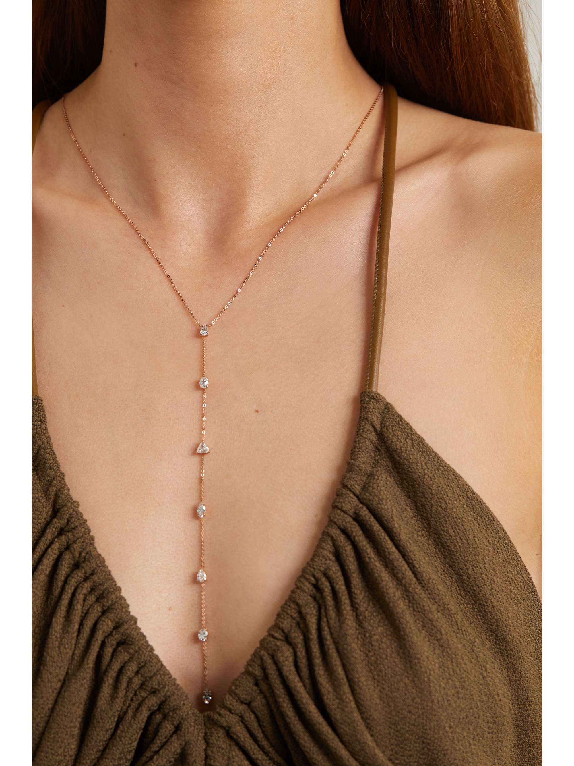 ANITA KO 18-karat rose gold diamond necklace