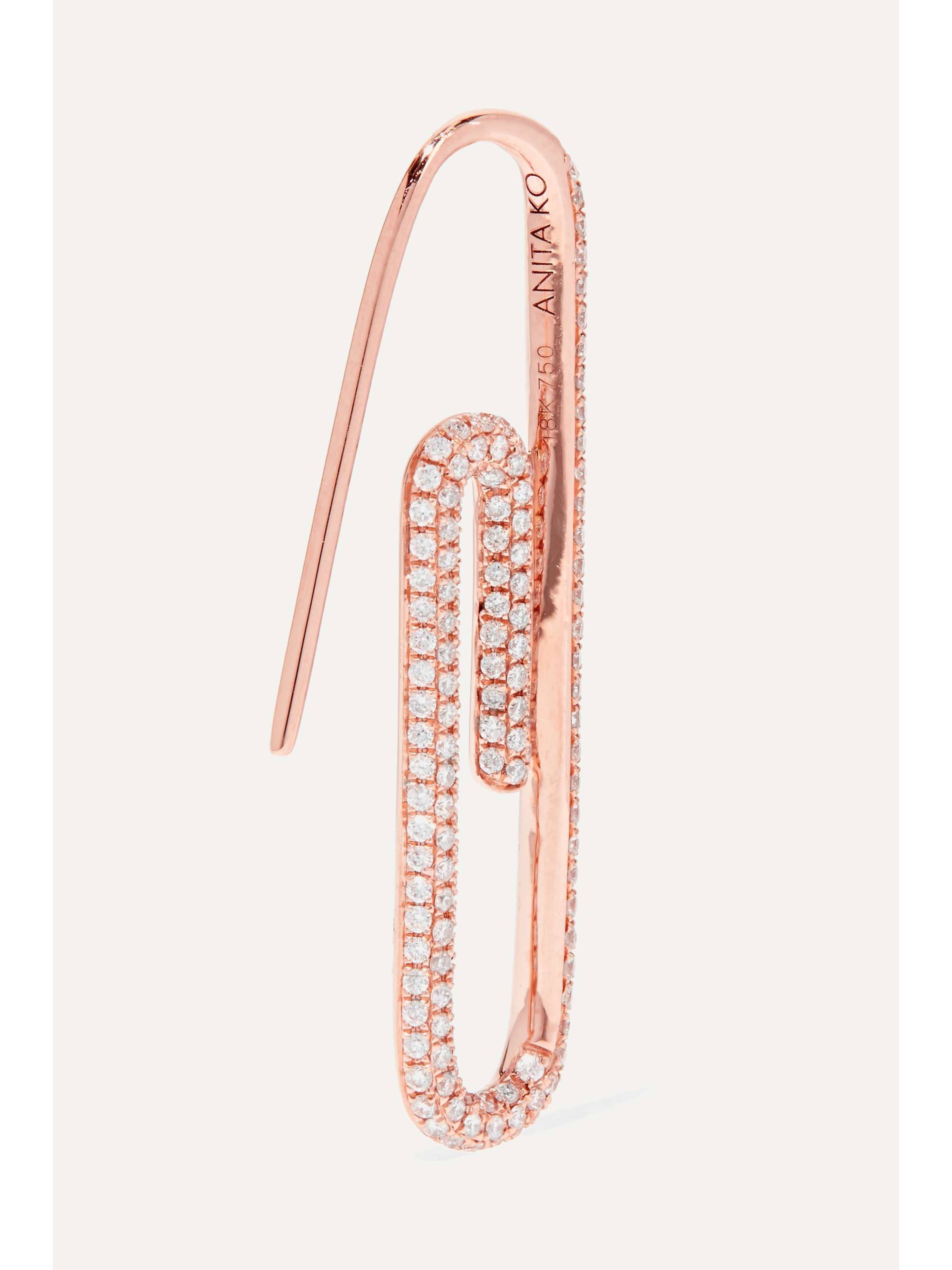 ANITA KO 18-karat rose gold diamond earring