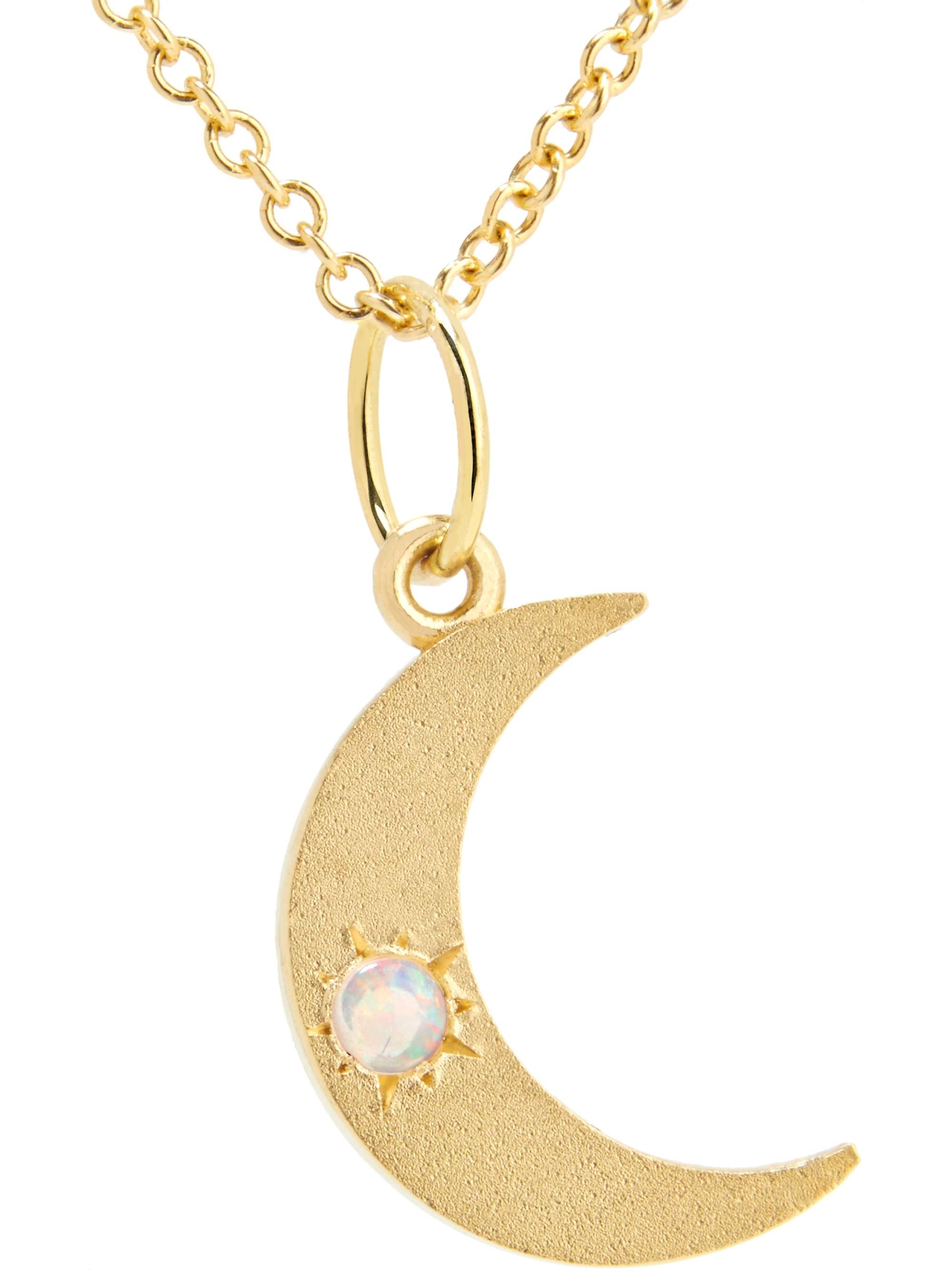 ANDREA FOHRMAN Crescent Moon 18-karat gold diamond necklace