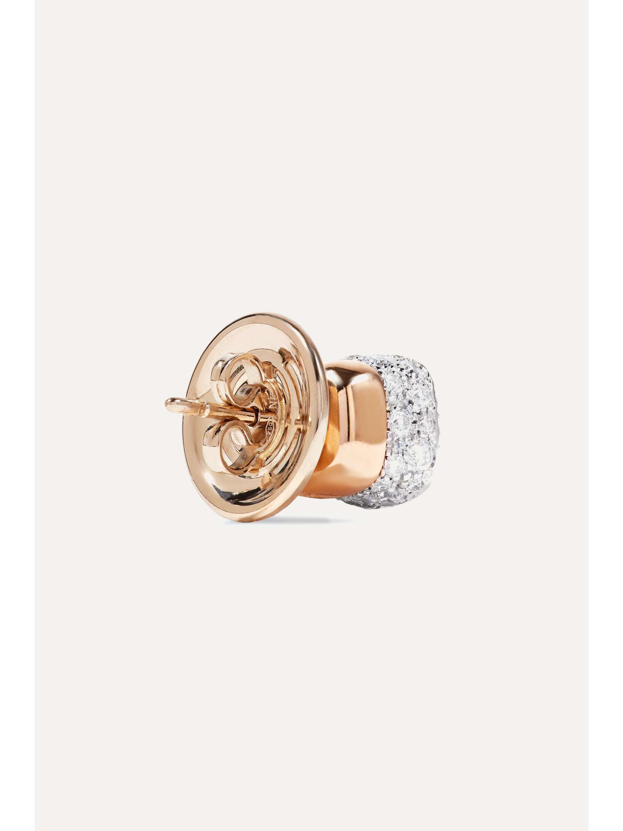 POMELLATO Nudo Solitaire 18-karat rose and white gold diamond earrings