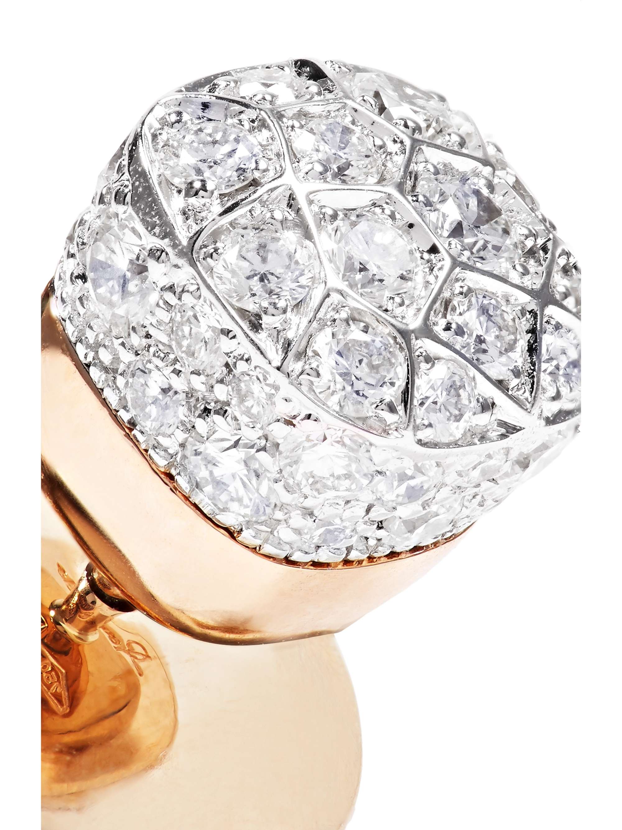 POMELLATO Nudo Solitaire 18-karat rose and white gold diamond earrings