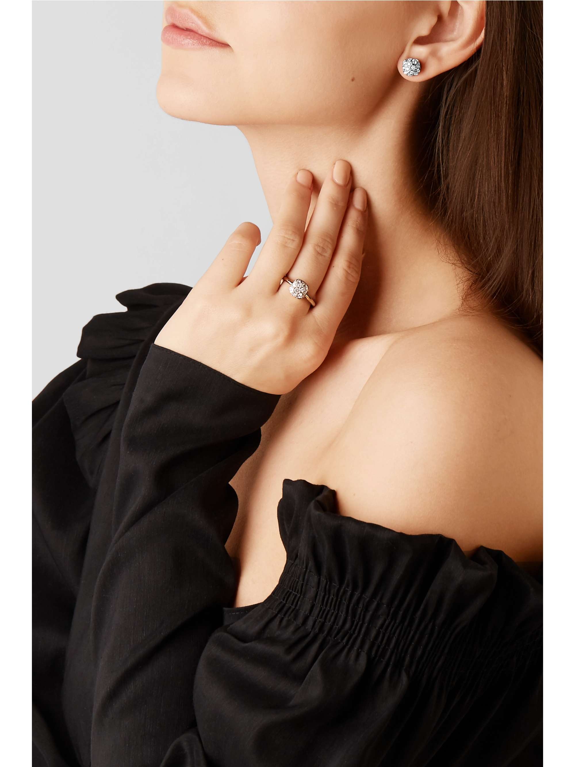 POMELLATO Nudo Solitaire 18-karat rose and white gold diamond earrings