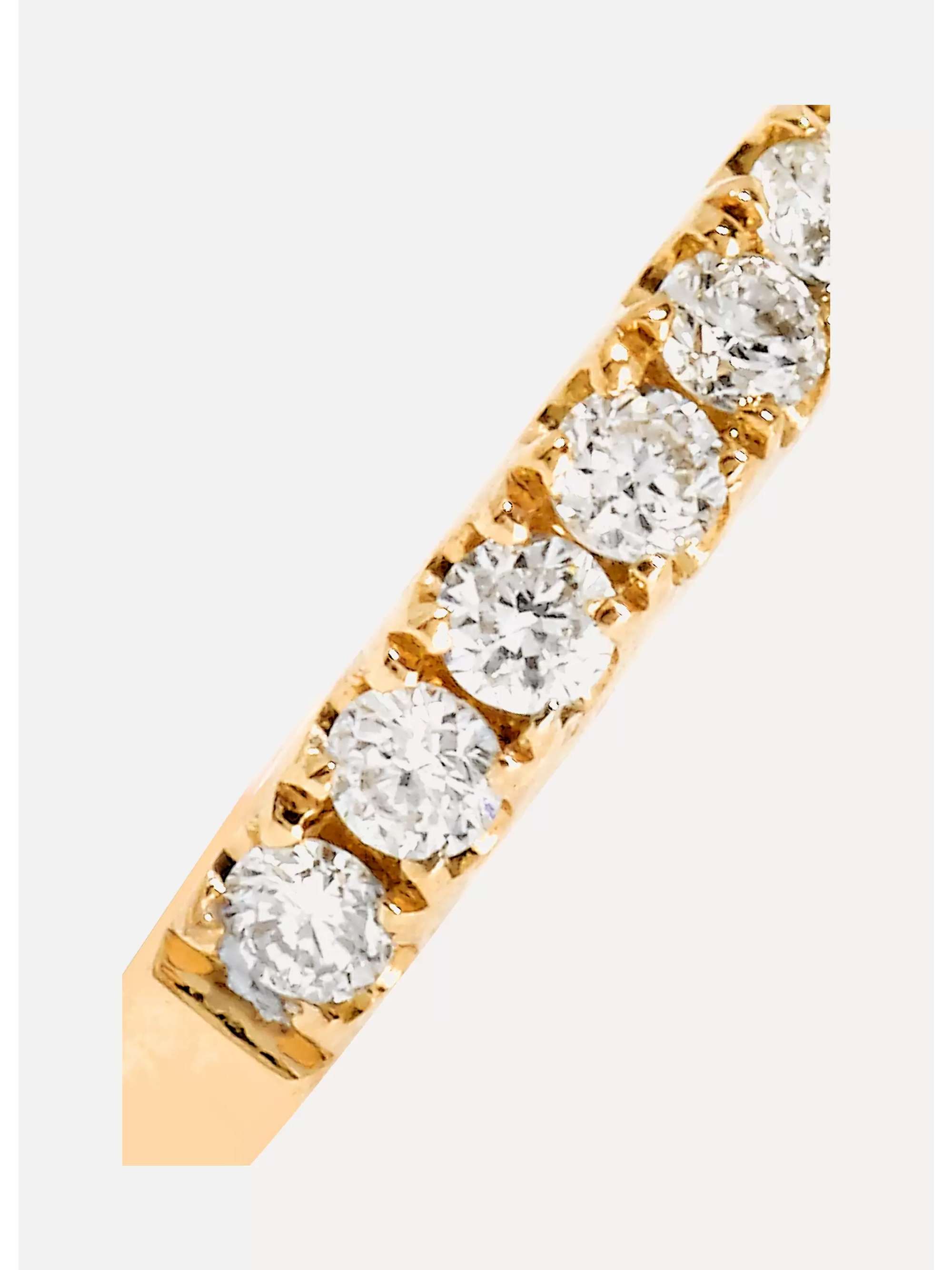 MARIA TASH 5mm 18-karat gold diamond hoop earring