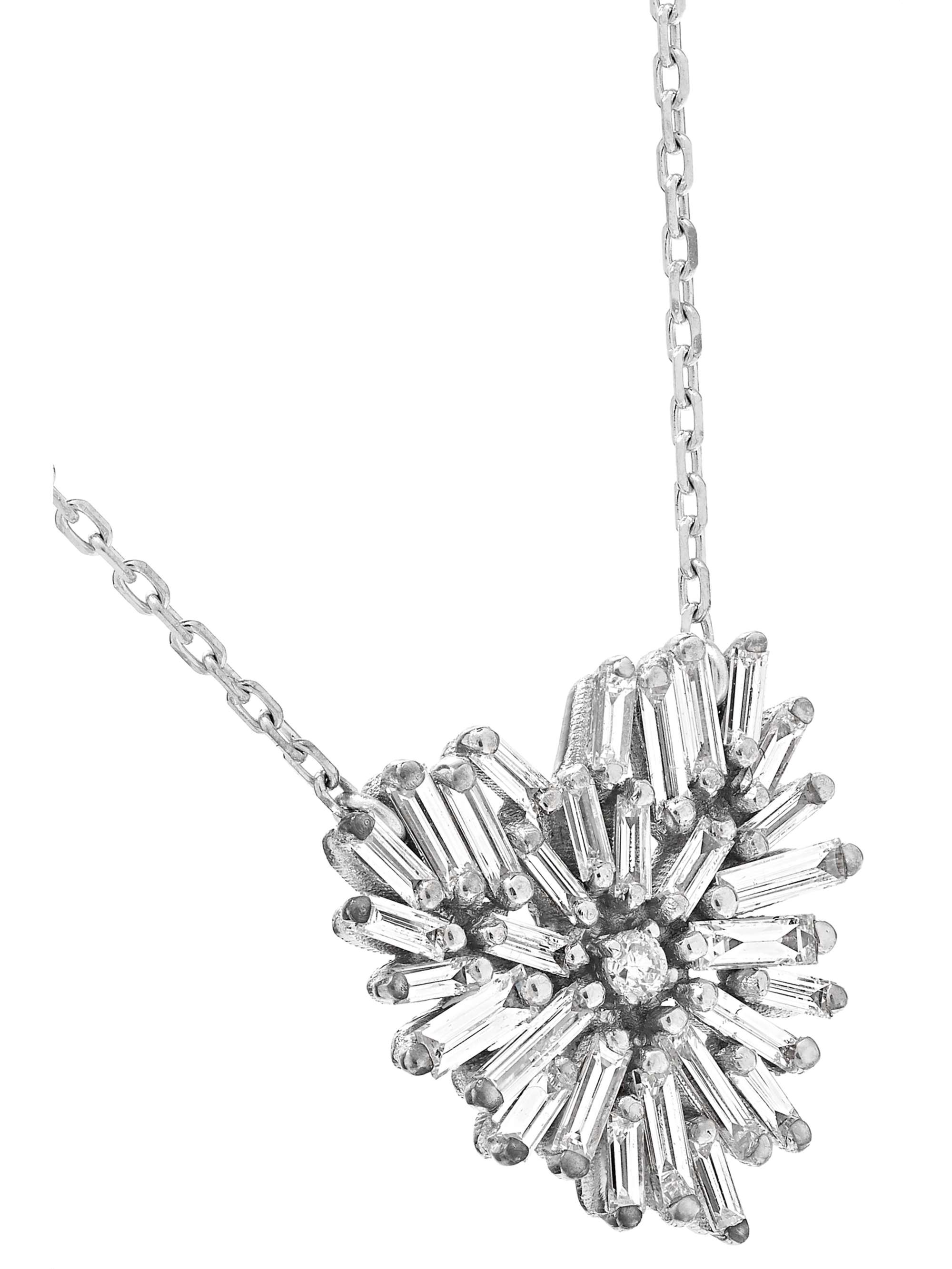 SUZANNE KALAN 18-karat white gold diamond necklace