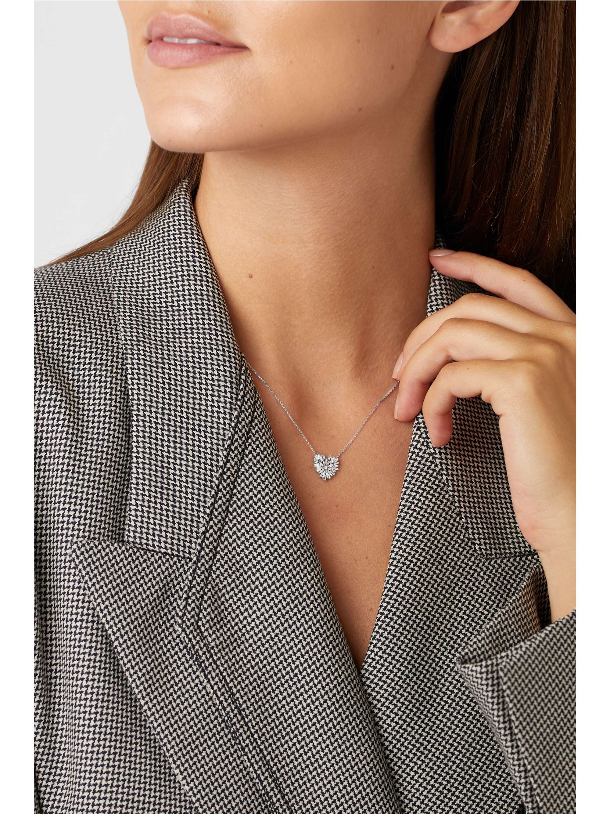 SUZANNE KALAN 18-karat white gold diamond necklace