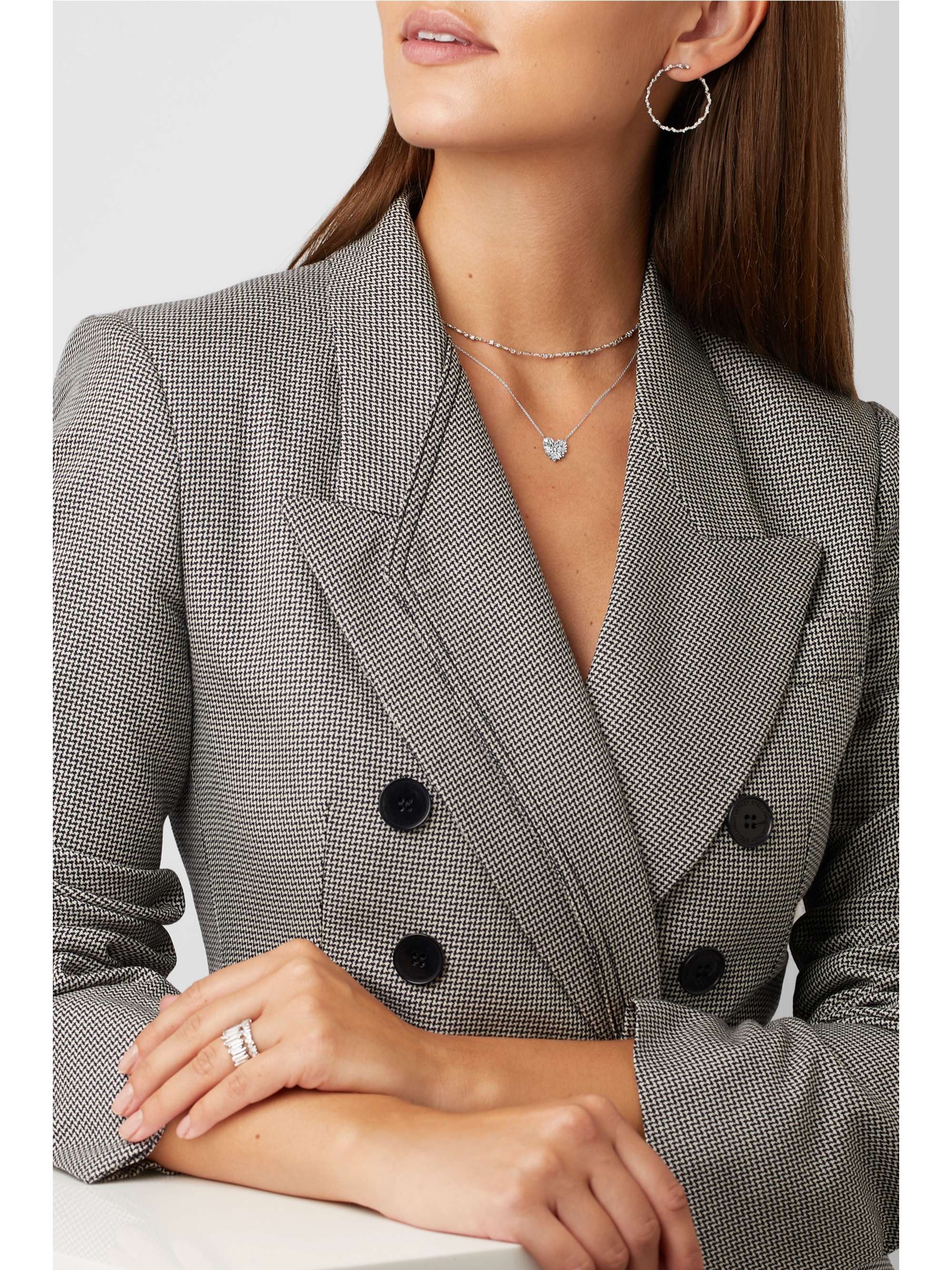 SUZANNE KALAN 18-karat white gold diamond necklace