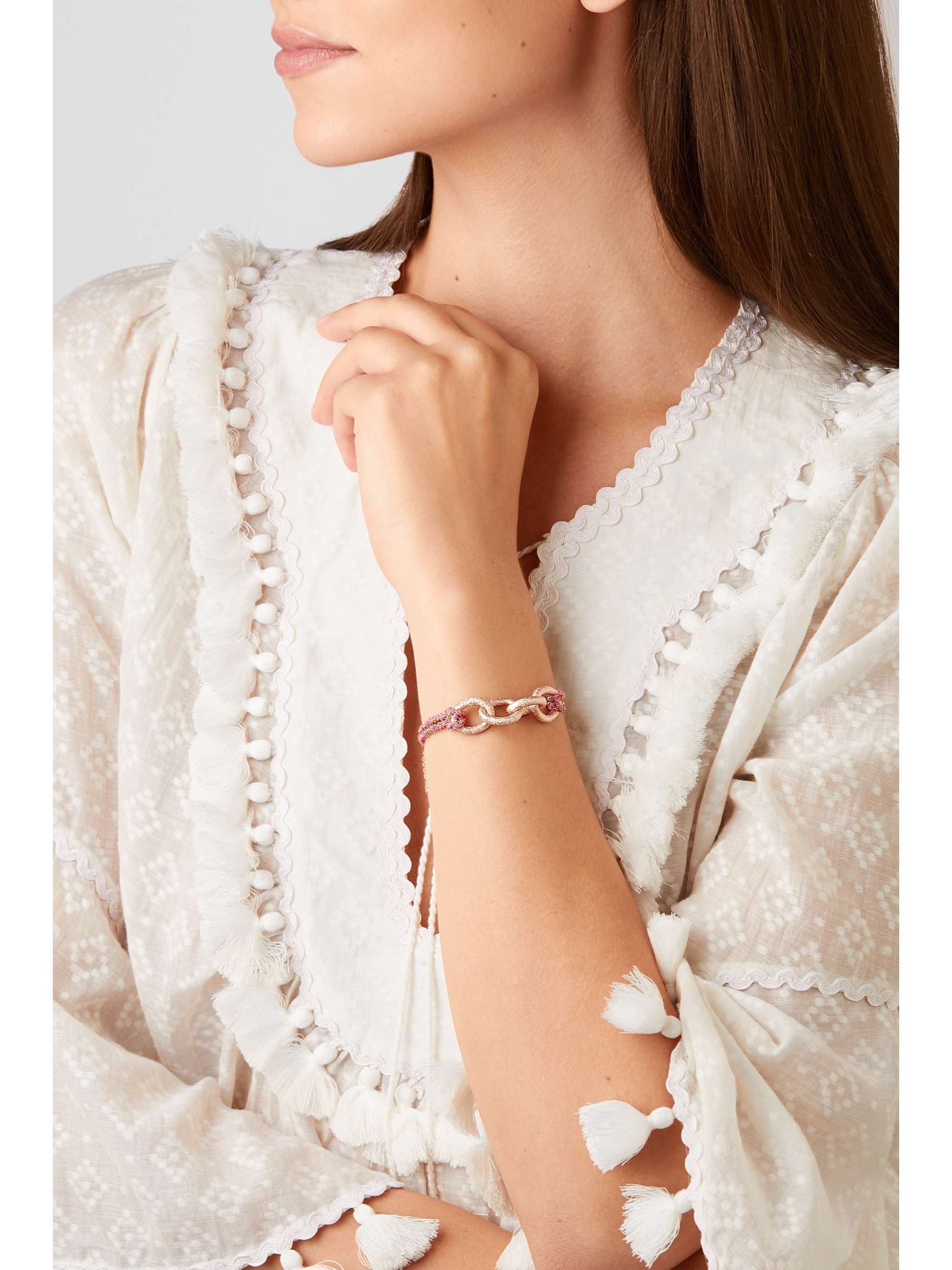 CAROLINA BUCCI Dream Lucky 18-karat gold and silk bracelet