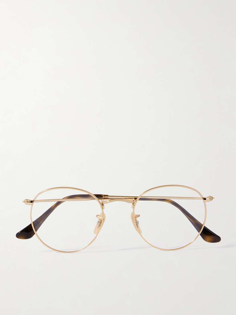 Ray-Ban Round-frame Gold-tone Optical Glasses
