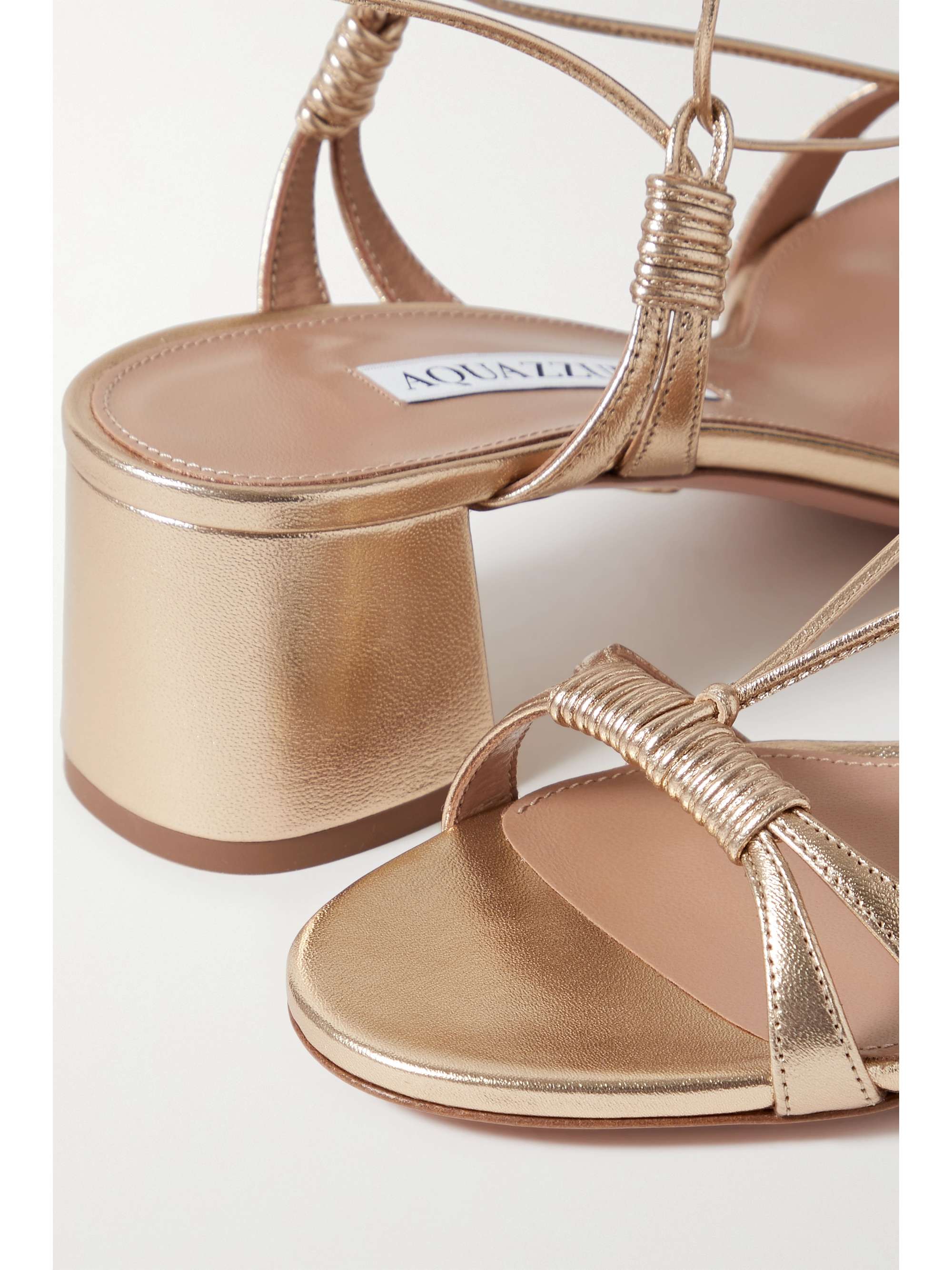 AQUAZZURA Sole 50 metallic leather sandals