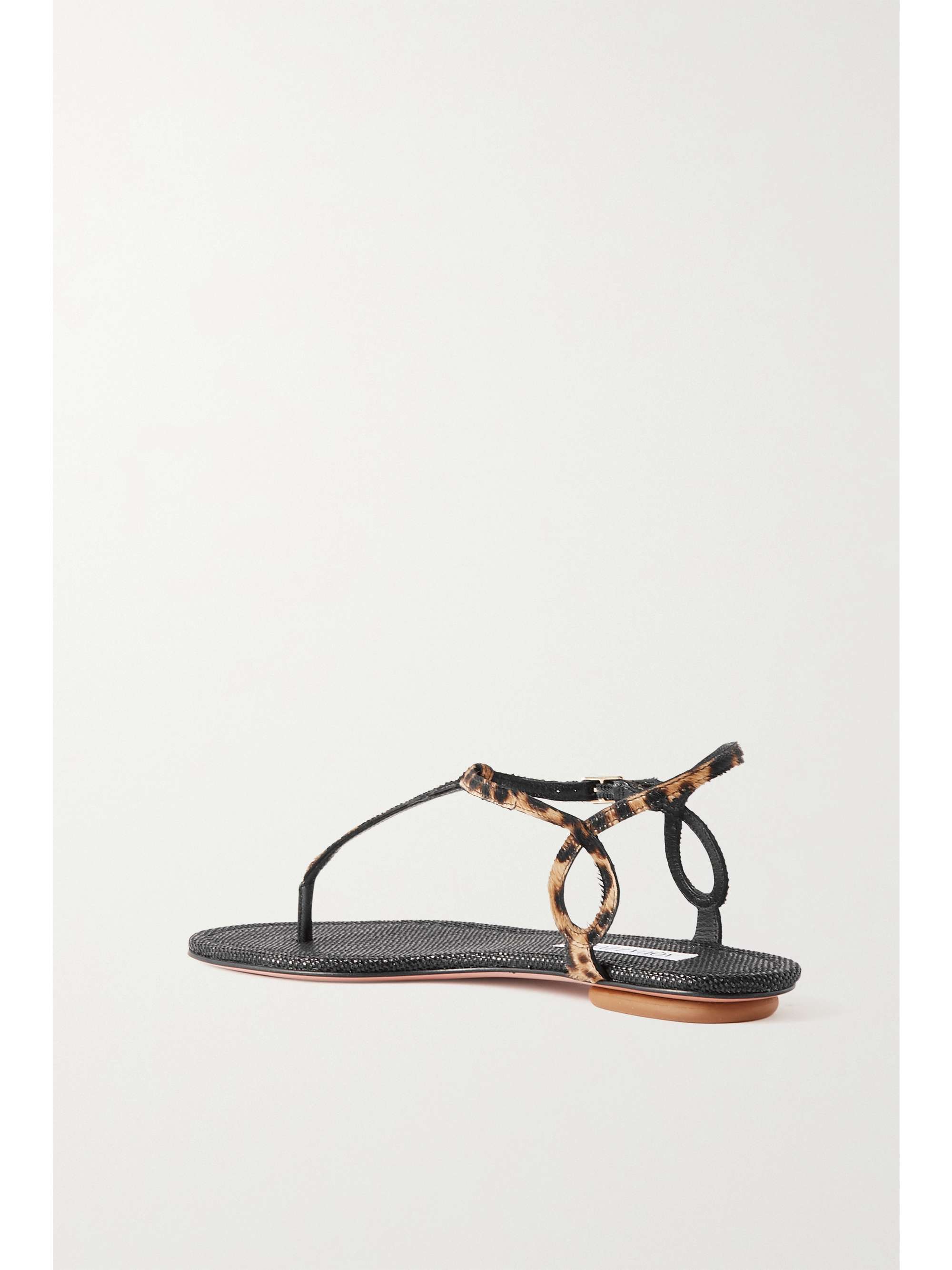 AQUAZZURA Almost Bare leopard-print calf hair sandals