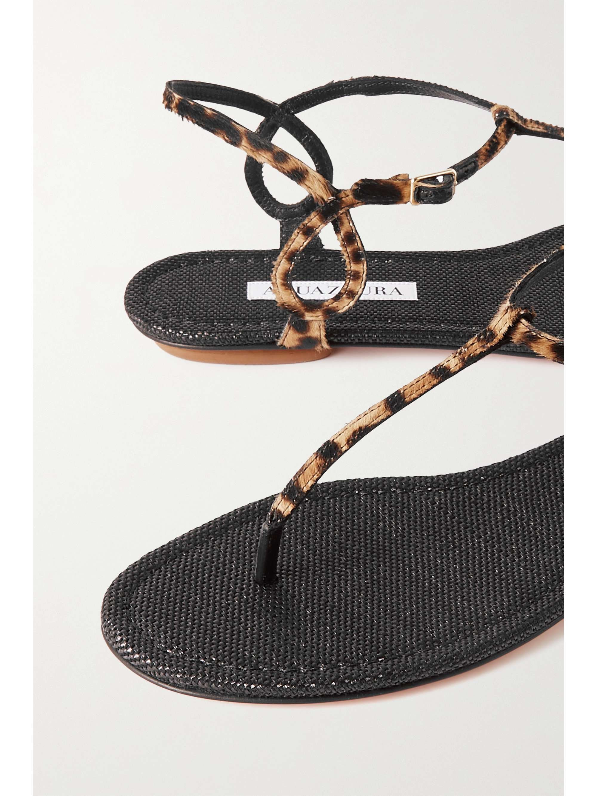 AQUAZZURA Almost Bare leopard-print calf hair sandals