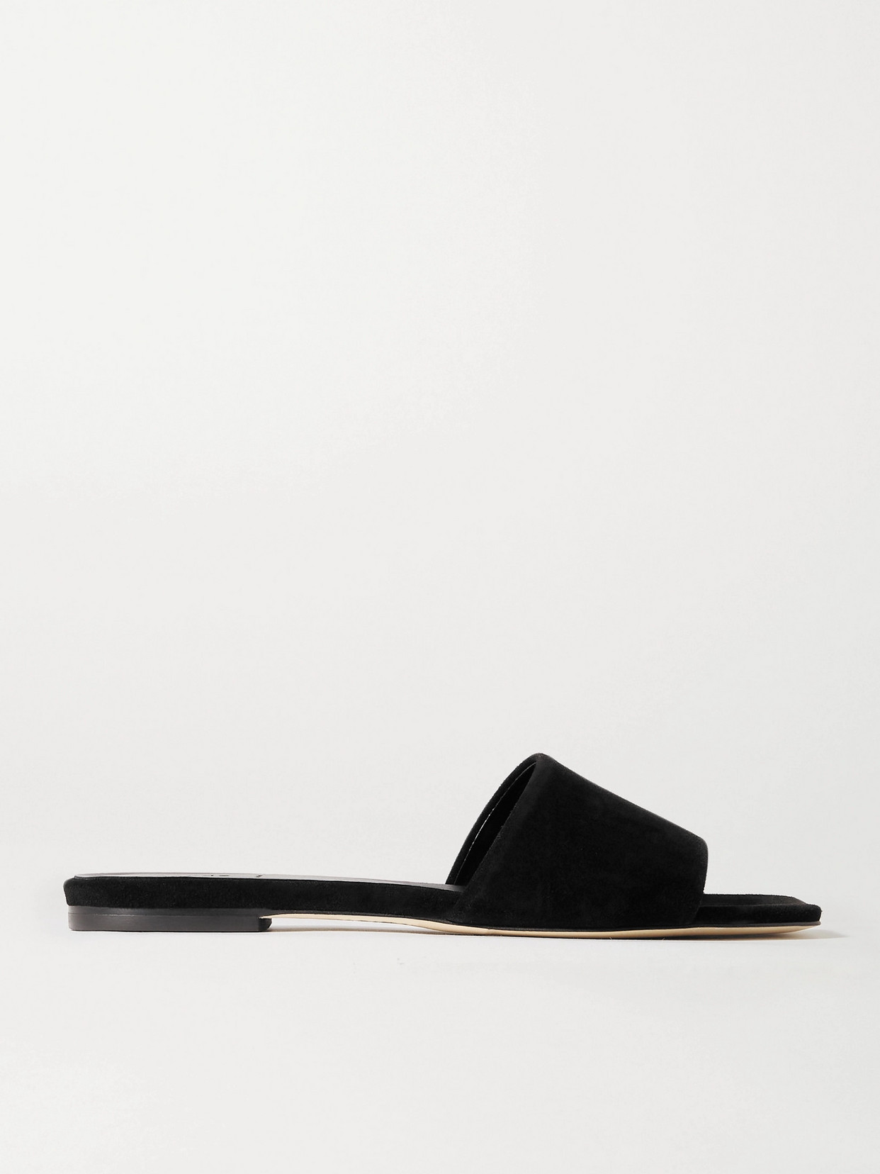 Shop Aeyde Anna Suede Slides In Black