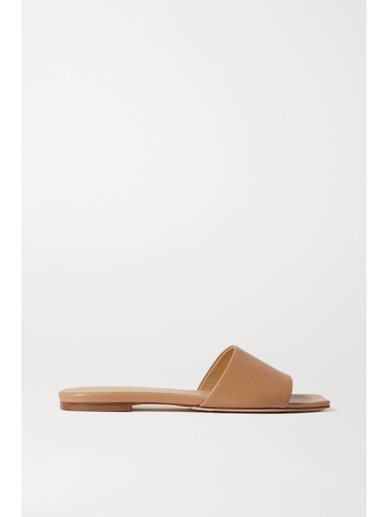 Aeyde 10mm Anna Leather Slide Flats In Neutral
