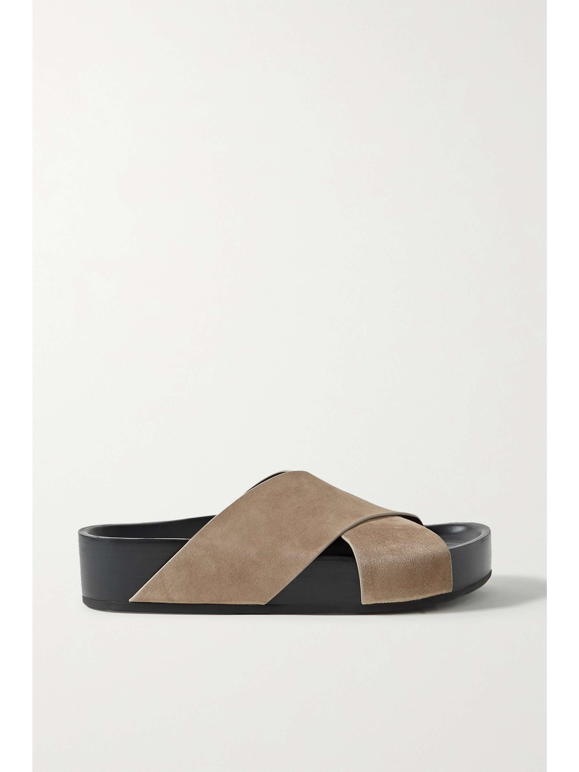 tan suede slides