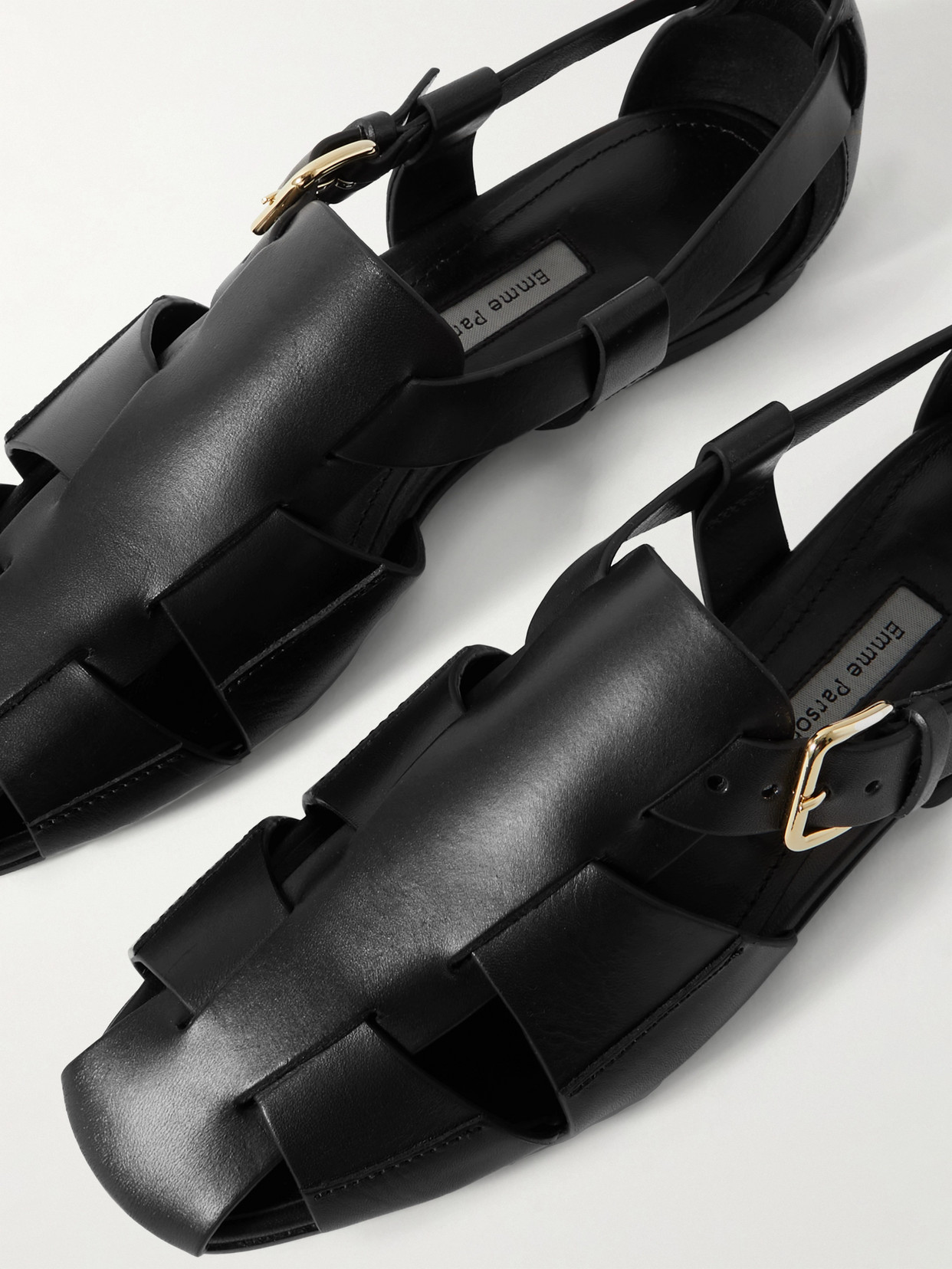 Emme Parsons Ernest Leather Sandals In Black