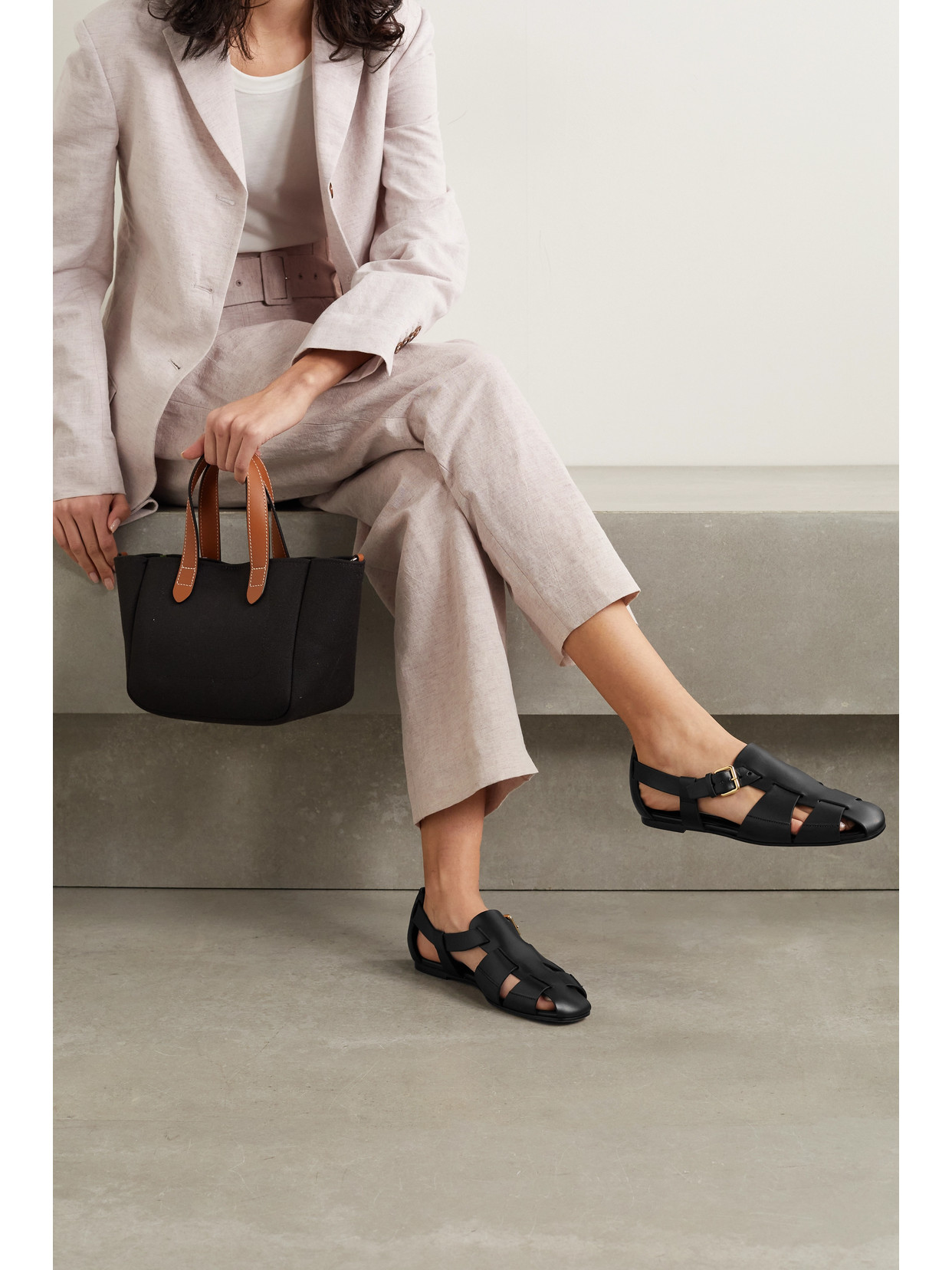 Emme Parsons Ernest Leather Sandals In Black