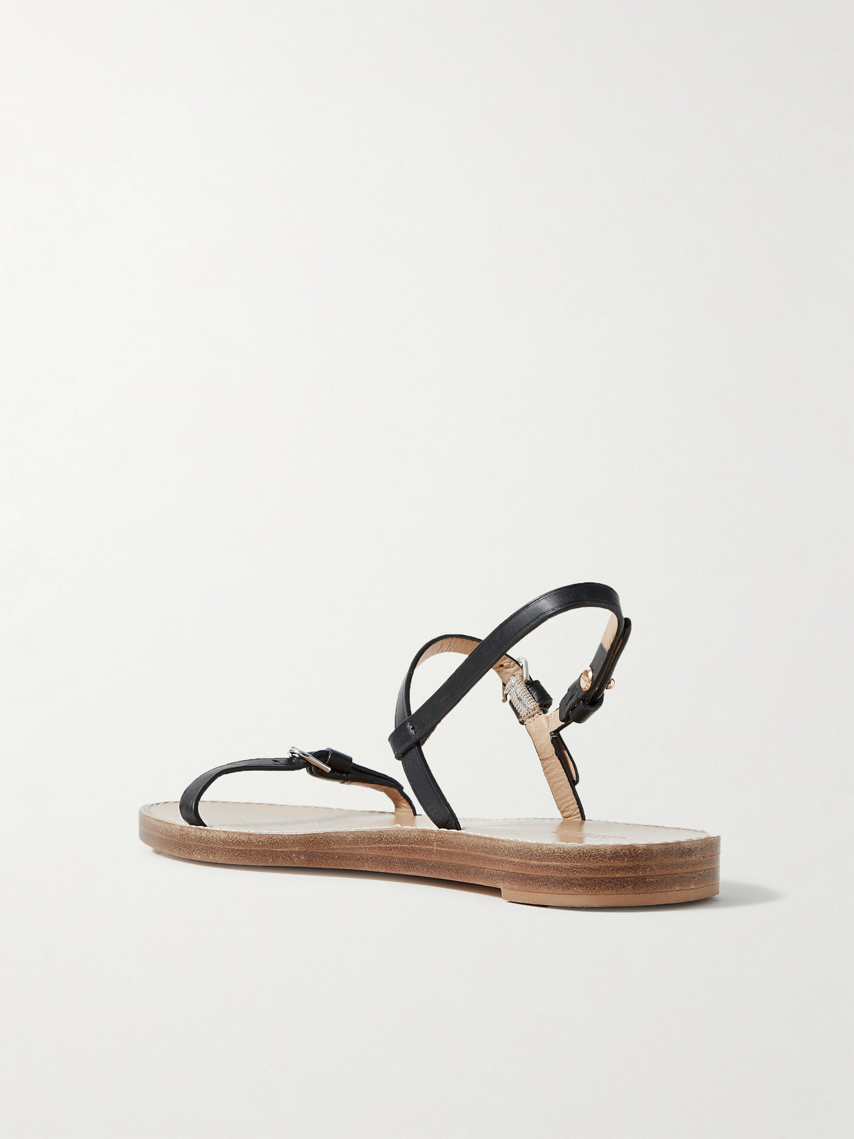 Shop Gabriela Hearst Steward Leather Slingback Sandals In Black